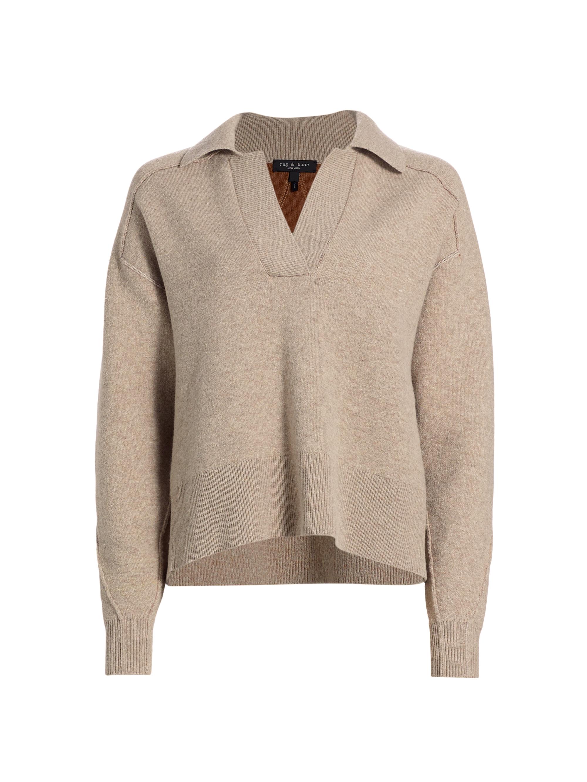 rag & bone Women's Bridget Wool-Blend Long-Sleeve Sweater - Oatmeal