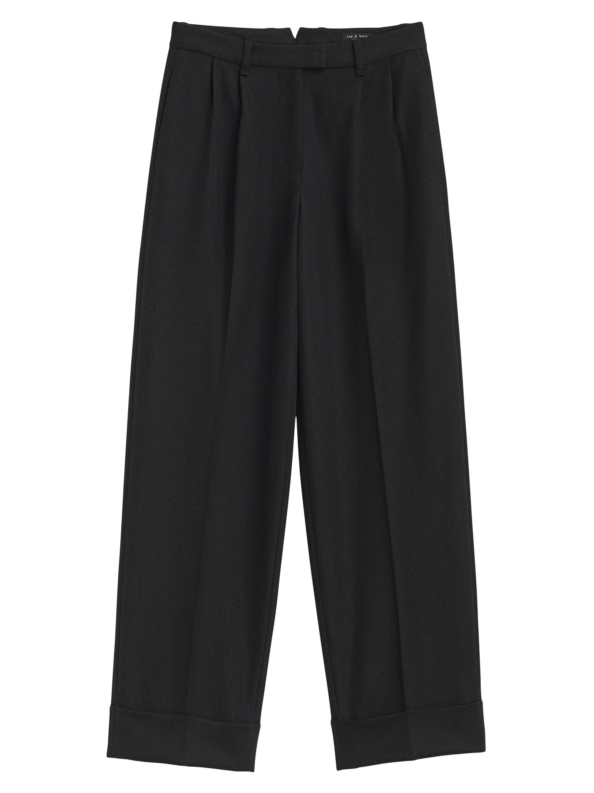 rag & bone Women's Marianne Wool Wide-Leg Trousers - Black