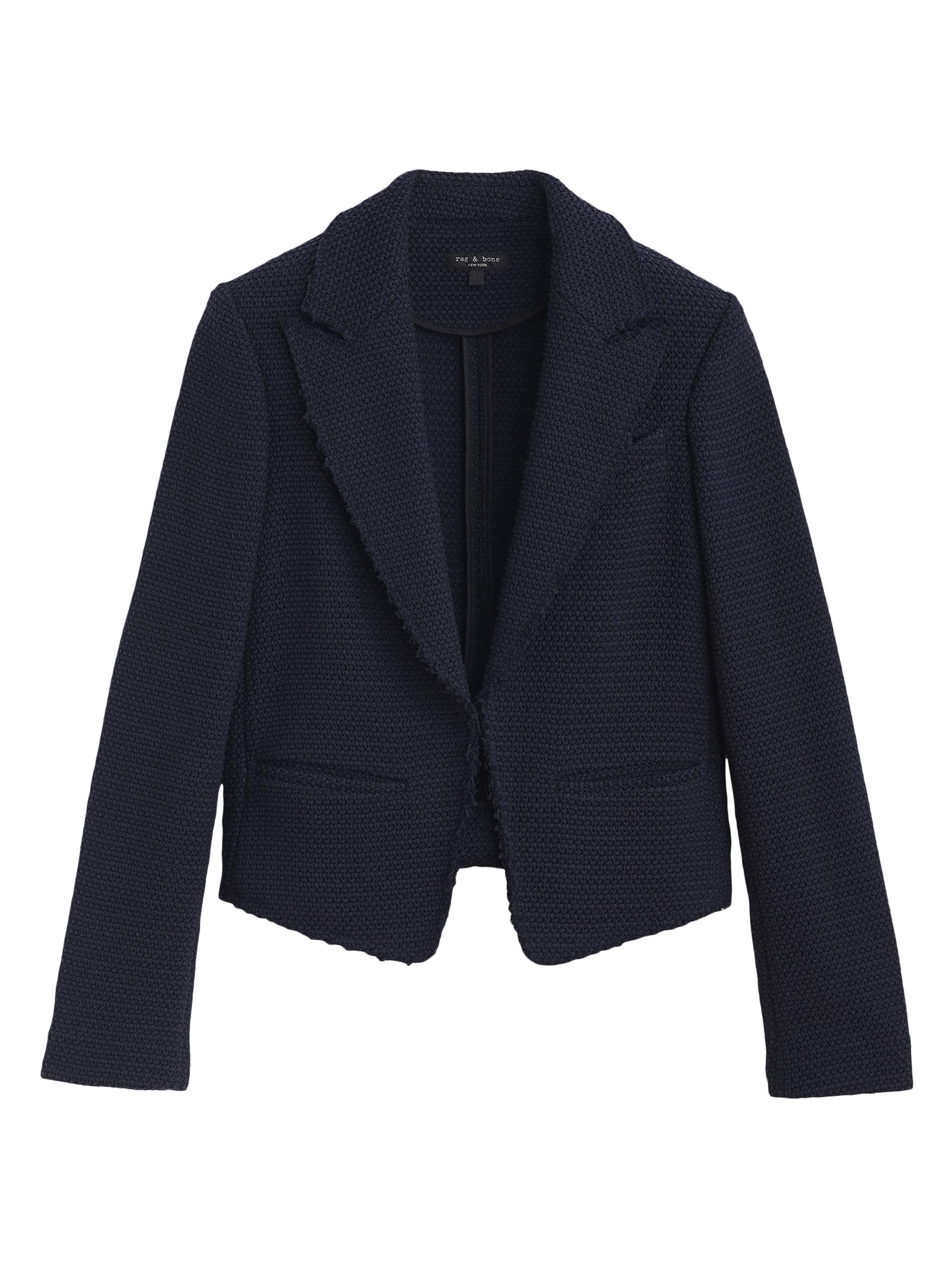 rag & bone Women's Elle Tweed Single-Breasted Blazer - Navy