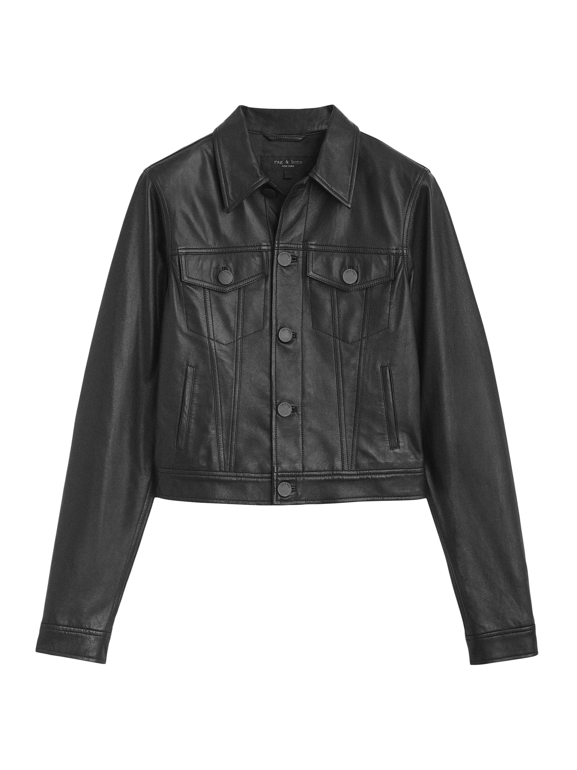 rag & bone Women's Debbie Leather Jacket - Black