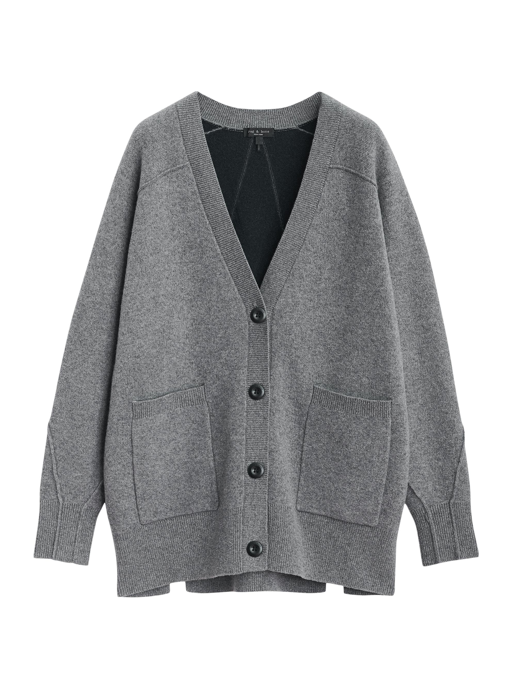 Barrie python-motif V-neck cardigan - Grey