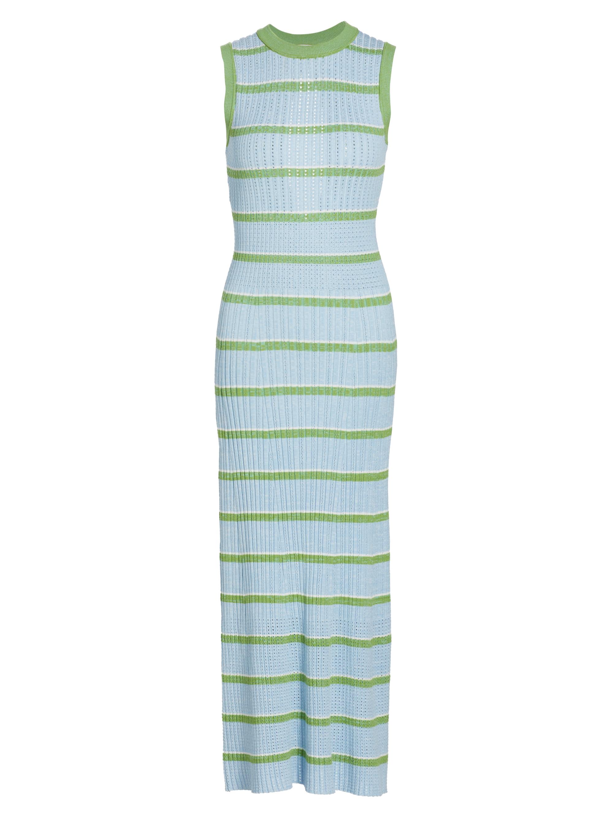 Ramy Brook Women's Ryan Striped Knit Midi-Dress - Green Blue Quarts Stripe