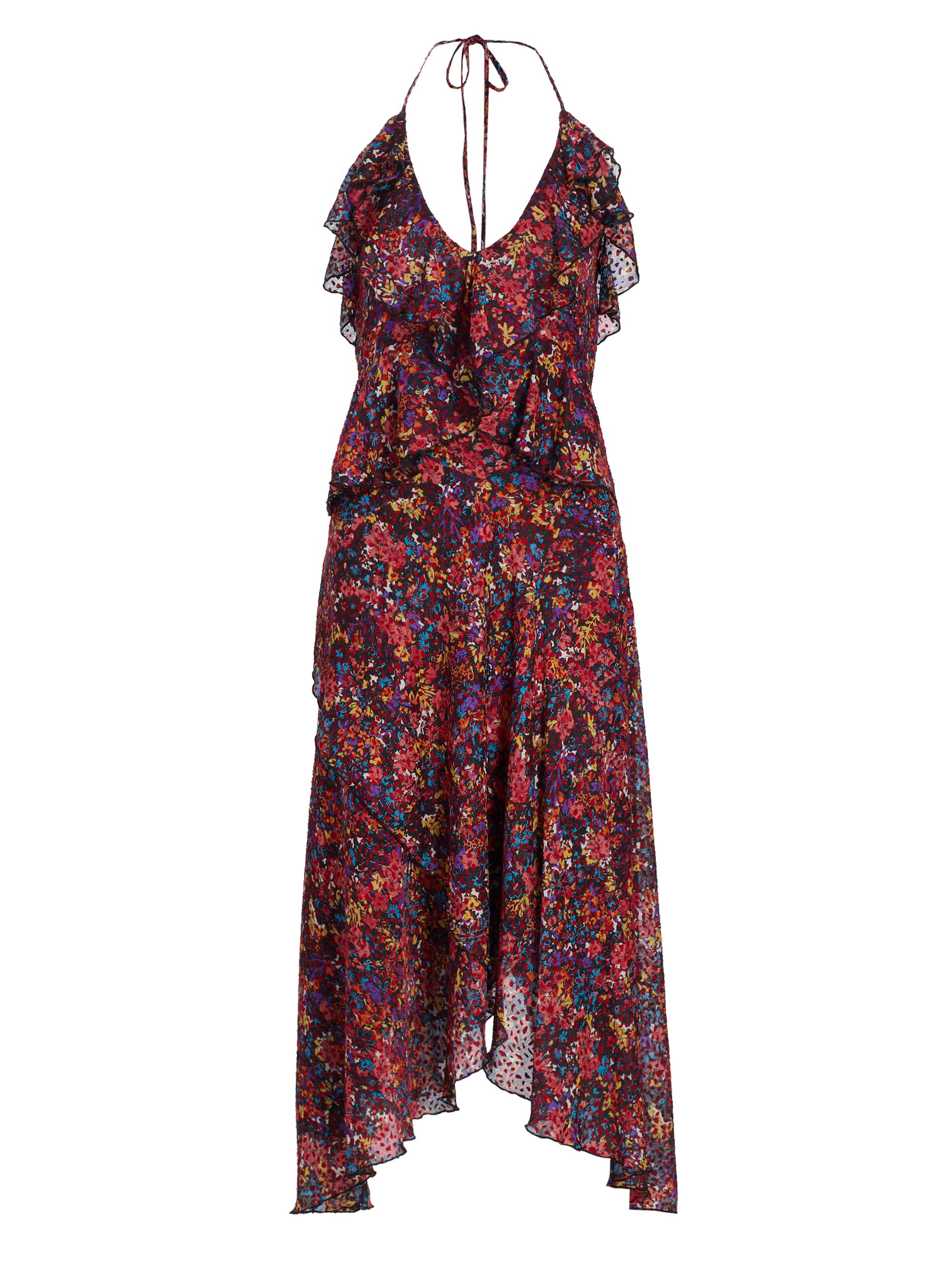 Ramy Brook Women's Everlee Floral Ruffled Midi-Dress - Soiree Red French Floral