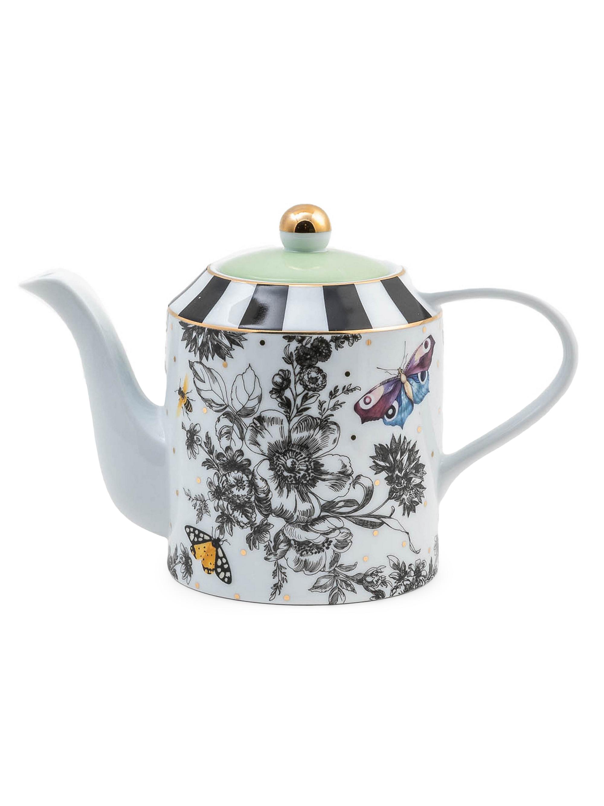 MacKenzie-Childs Butterfly Toile Teapot