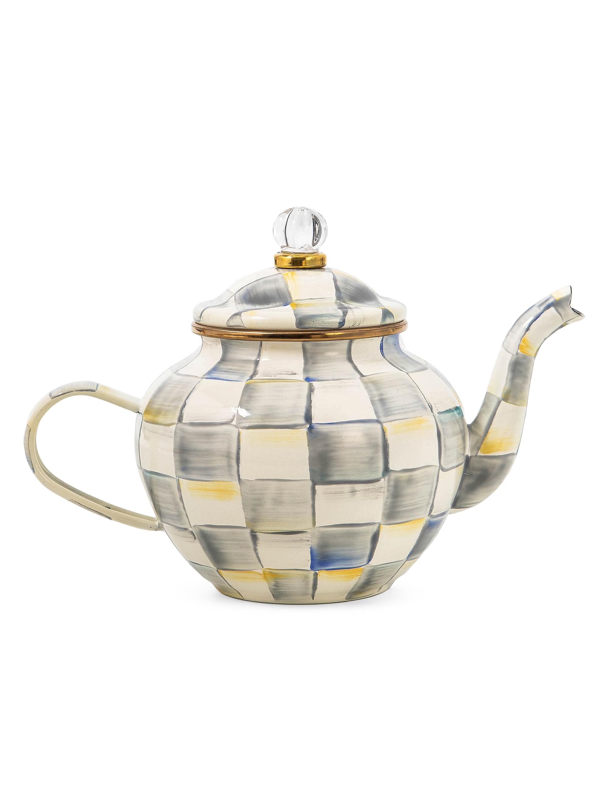 MacKenzie-Childs Sterling Check 4-Cup Teapot