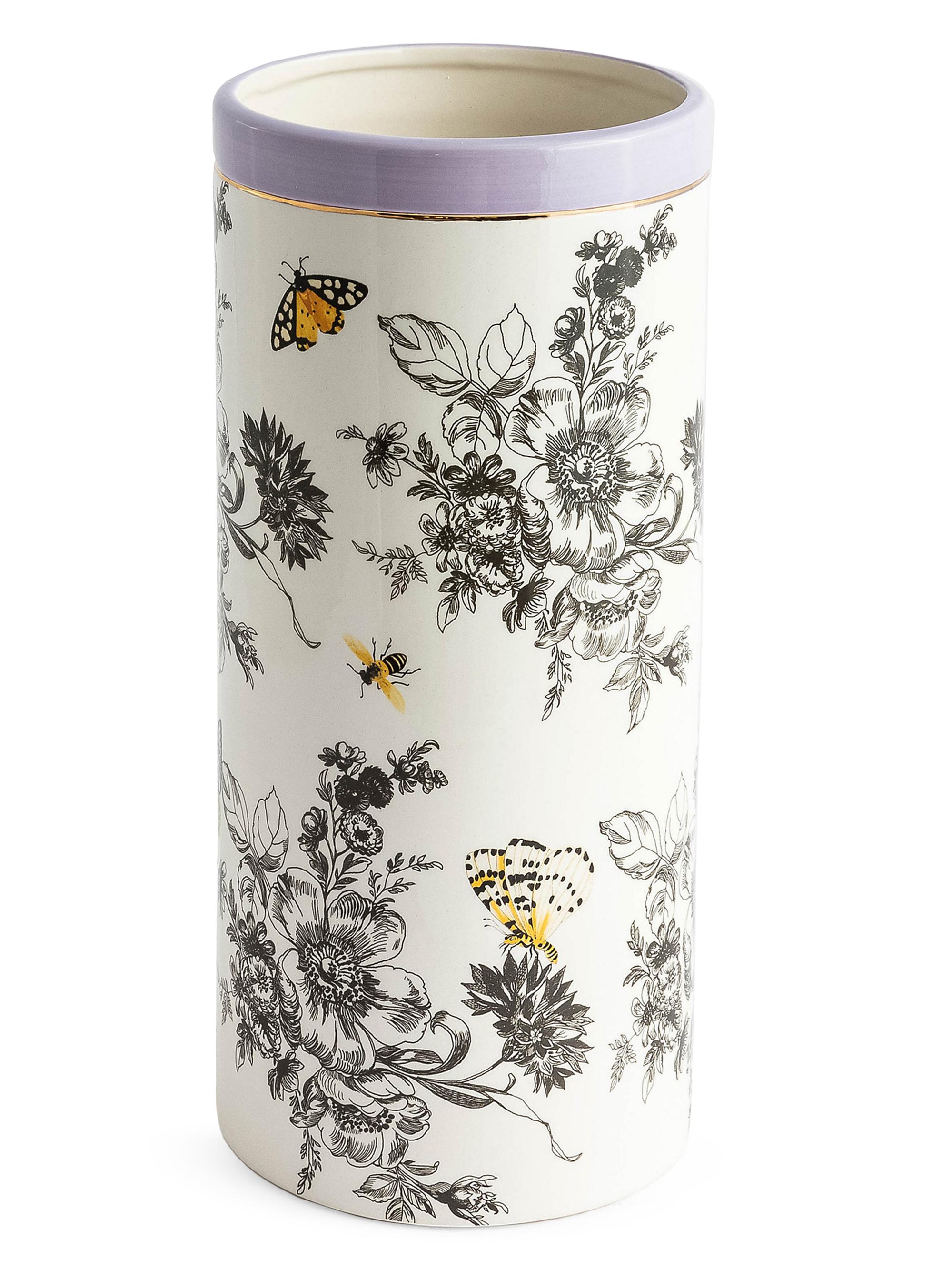 MacKenzie-Childs Butterfly Toile Tall Vase
