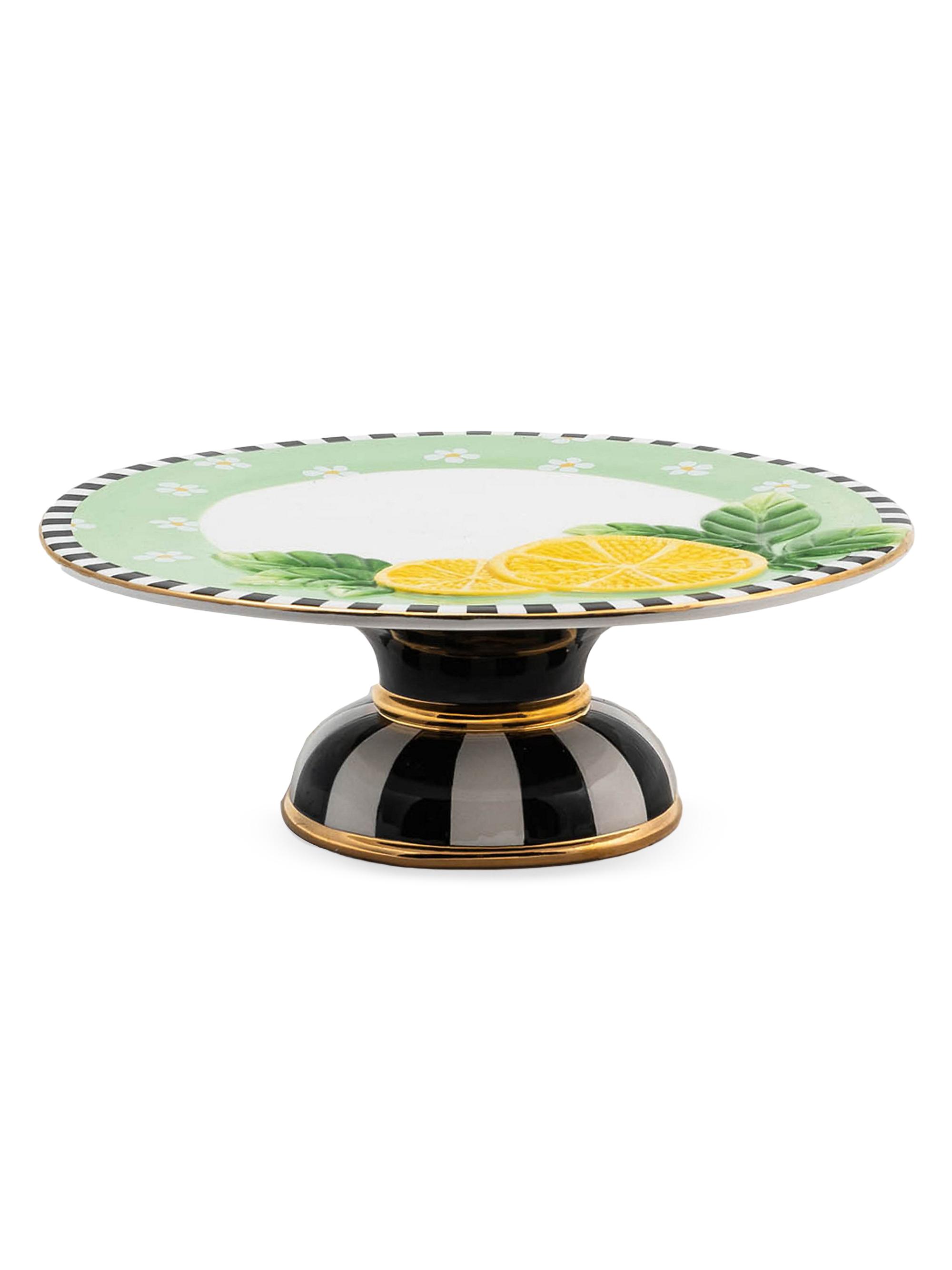 MacKenzie-Childs Lemon Large Pedestal Platter Small