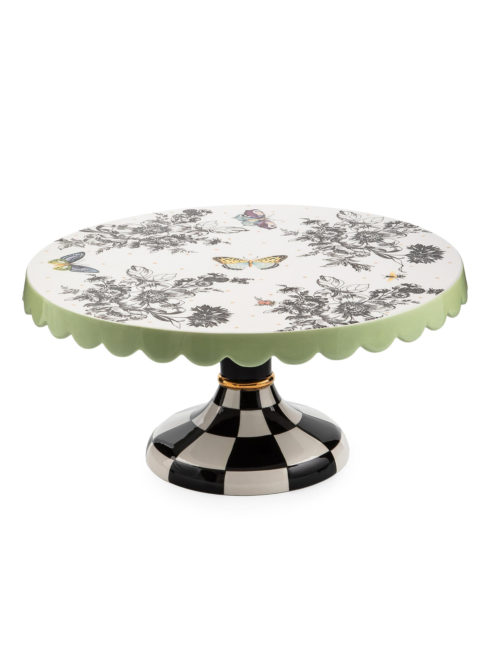MacKenzie-Childs Butterfly Toile Pedestal Platter