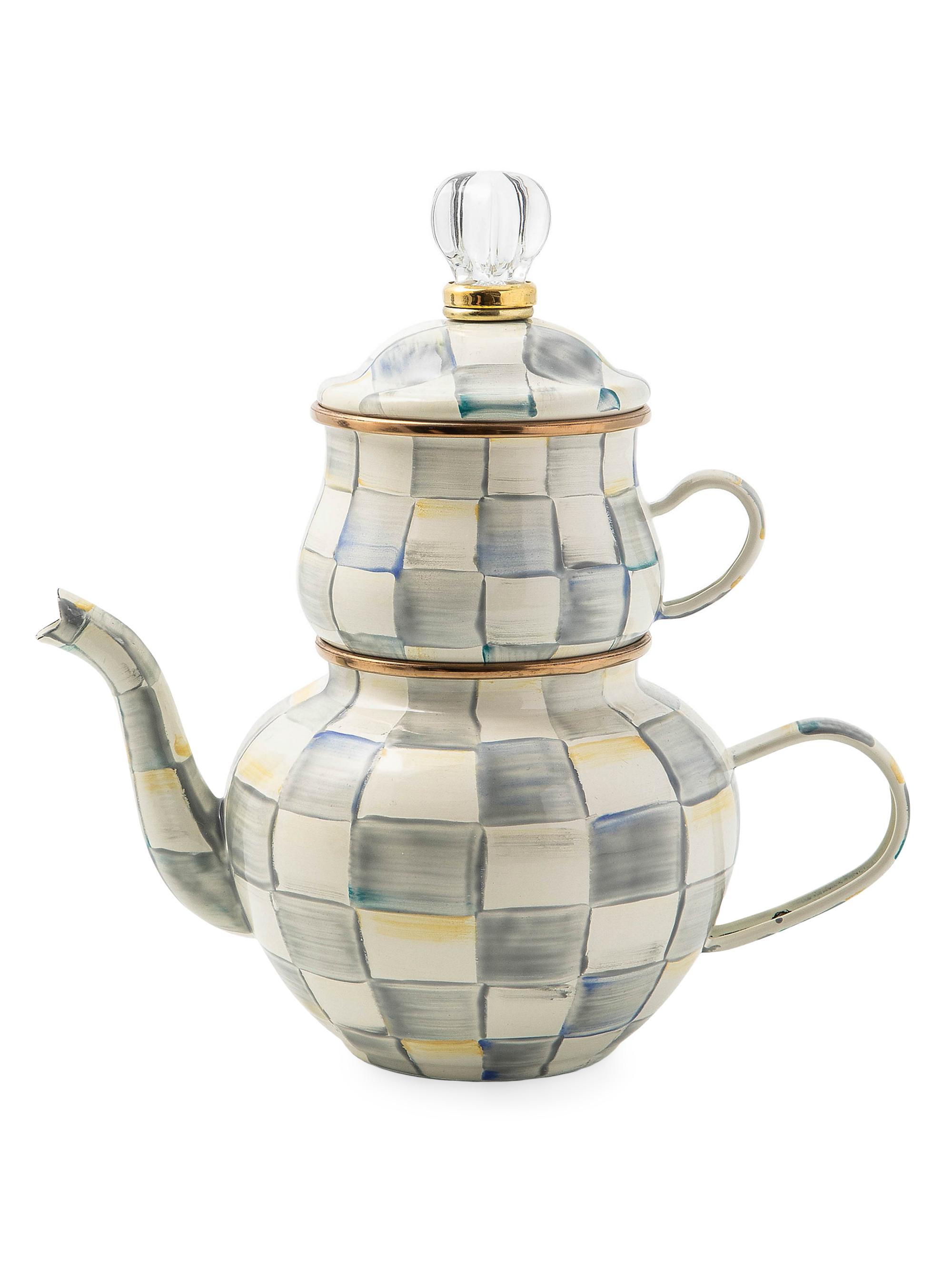 MacKenzie-Childs Sterling Check High Tea Set