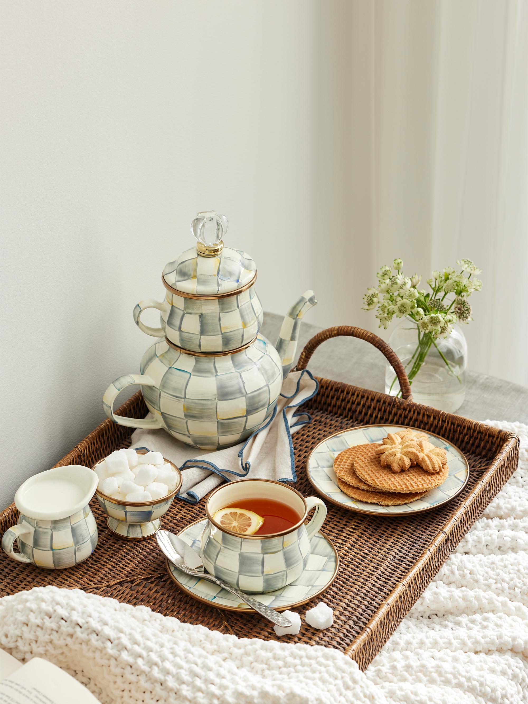 MacKenzie-Childs Sterling Check High Tea Set | Saks Fifth Avenue