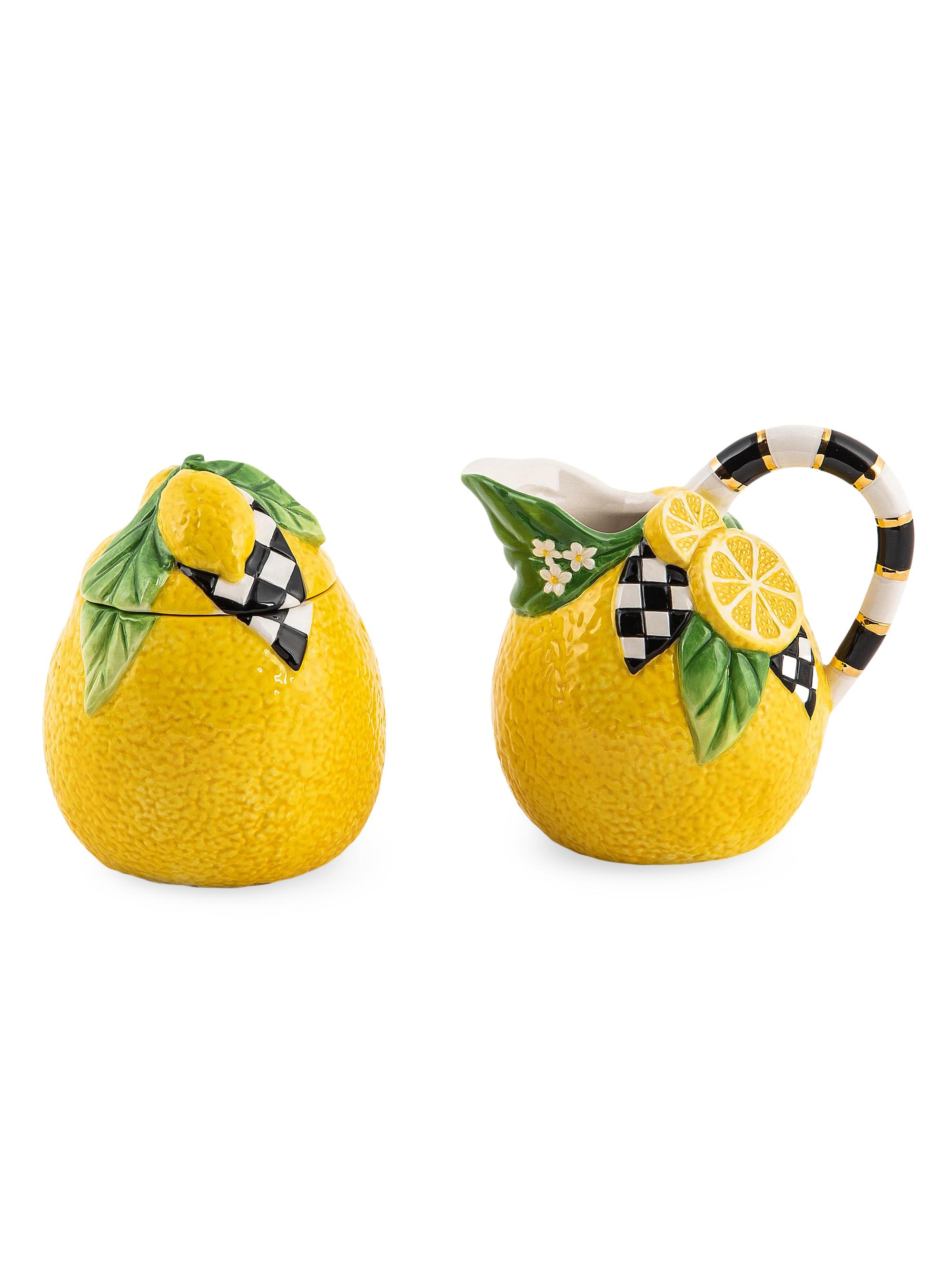 MacKenzie-Childs Lemon Sugar & Creamer Set