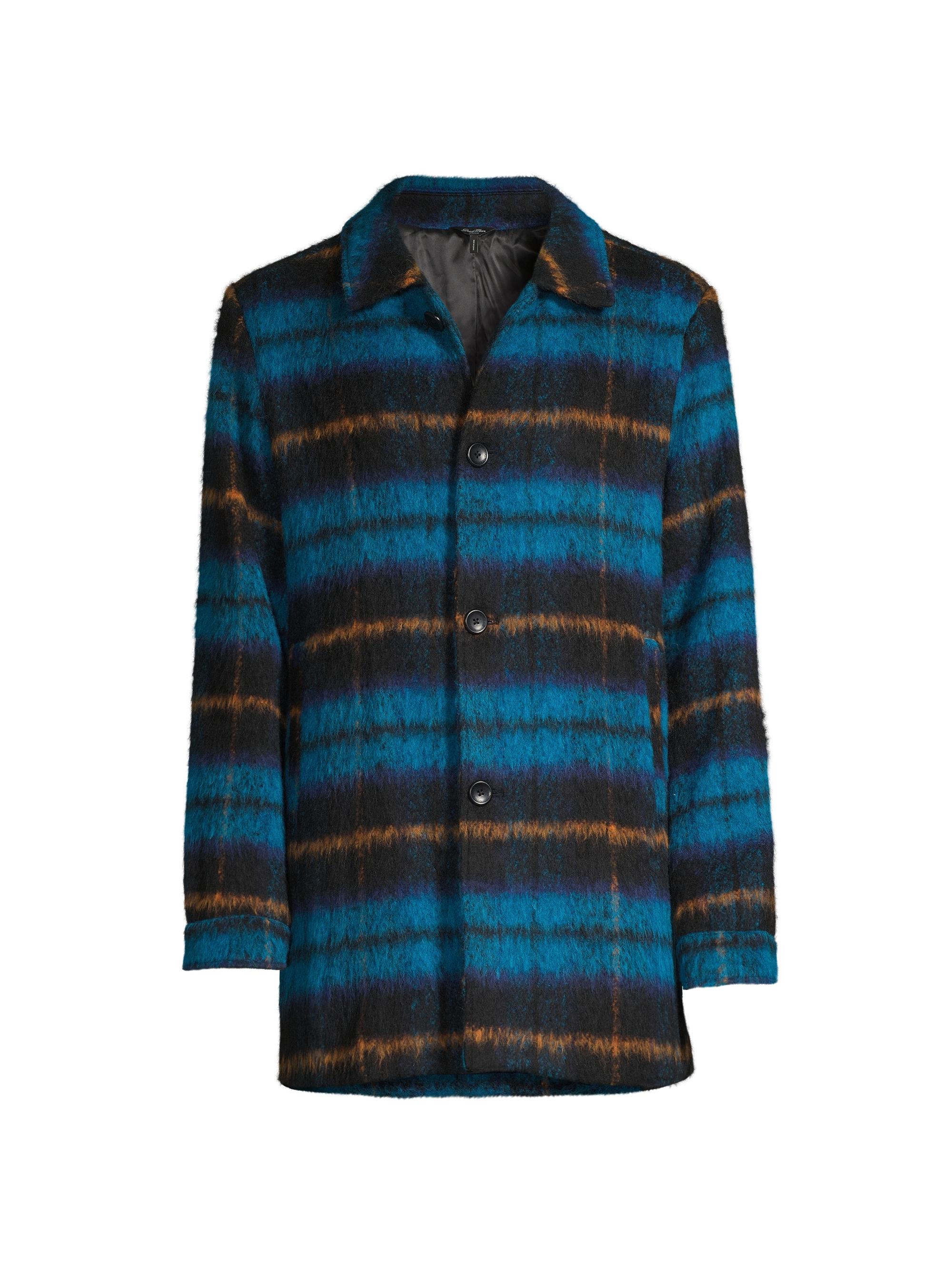 Good Man Brand Men's Plaid Single-Breasted Coat - Blue Plaid