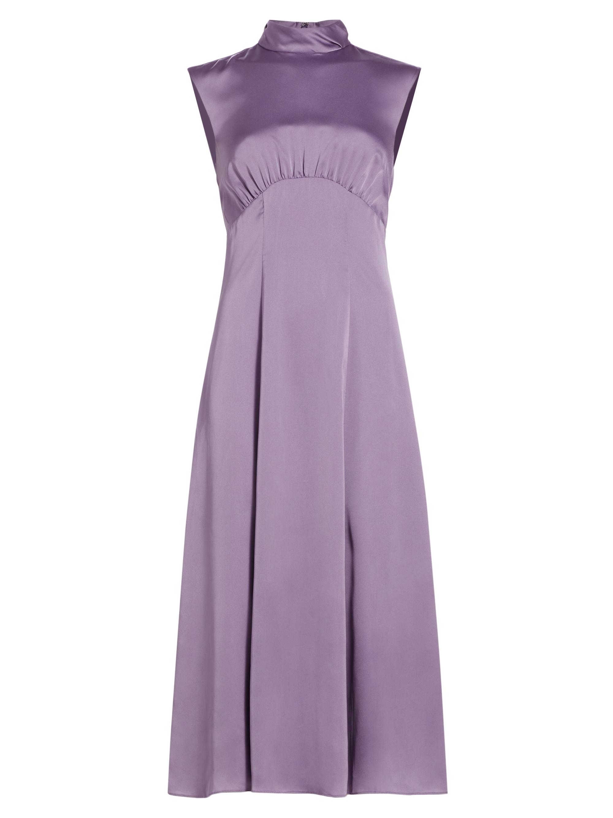 Derek Lam 10 Crosby Women's Tate Shirred Sleeveless Midi-Dress - Dusk