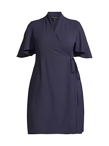 Navy Floral Kiyona Long Formal Plus Size Velvet Wrap Dress for $148.0, –  The Dress Outlet