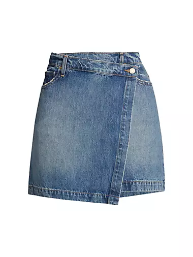 Ana Denim Asymmetric Miniskirt