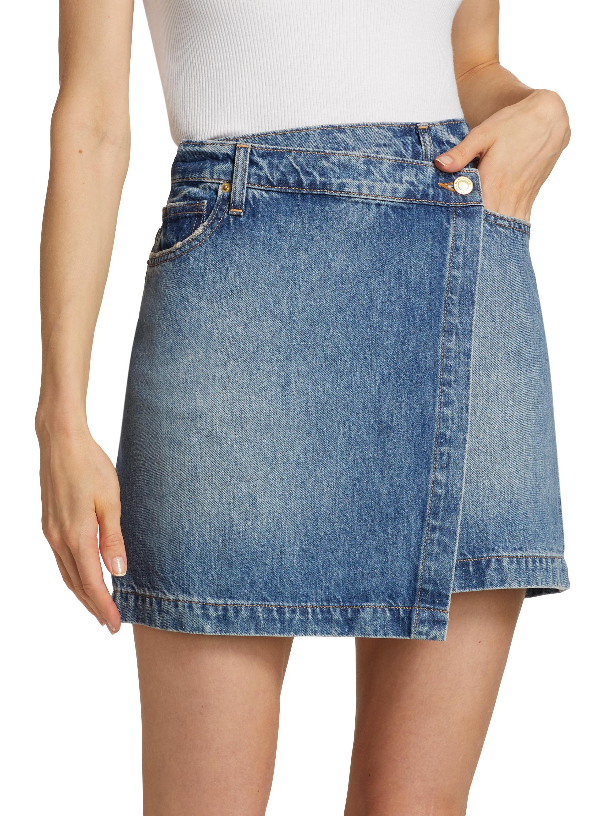 Derek Lam 10 Crosby Ana Denim Asymmetric Miniskirt | Saks Fifth Avenue