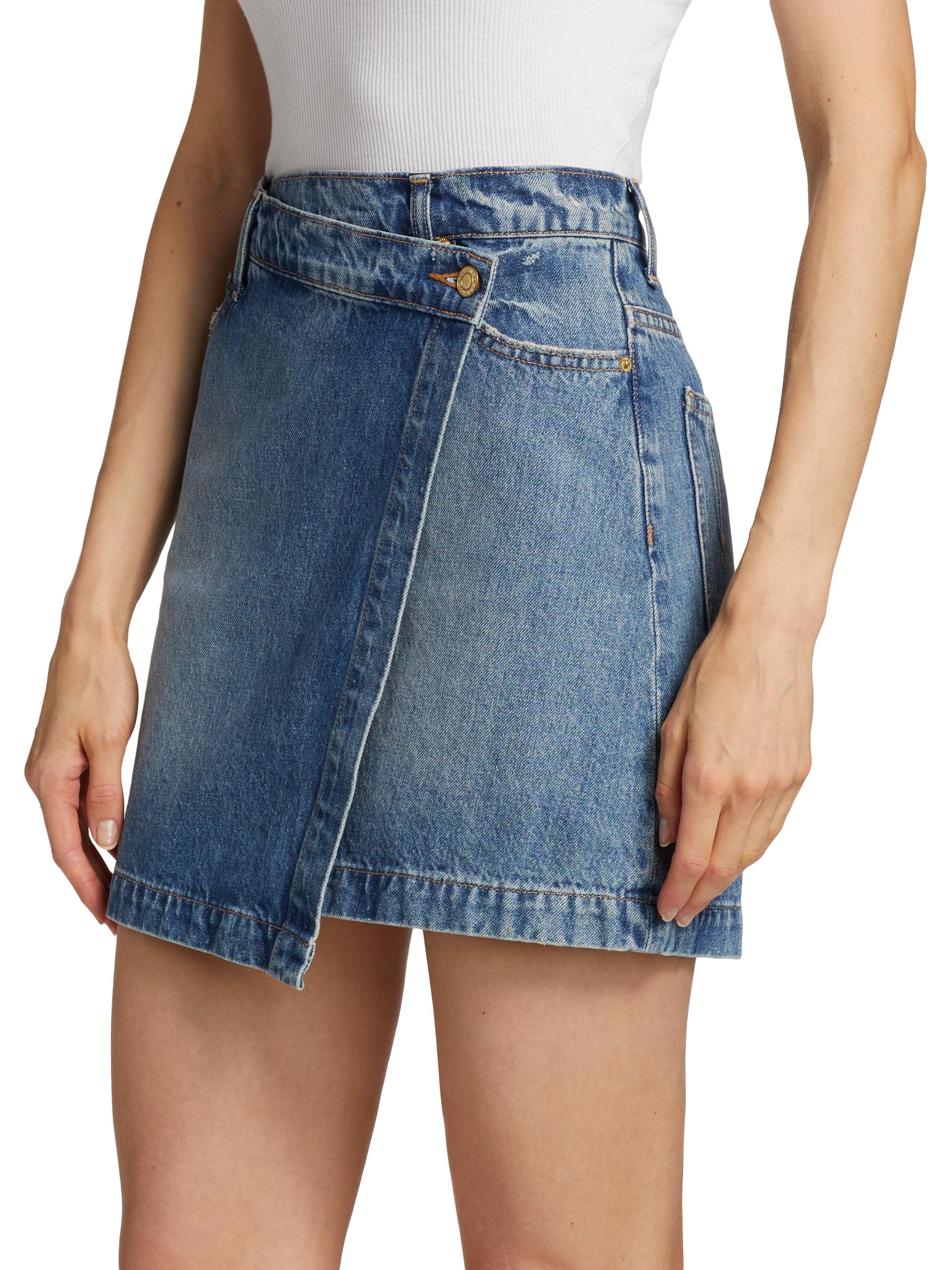 Derek Lam 10 Crosby Ana Denim Asymmetric Miniskirt | Saks Fifth Avenue