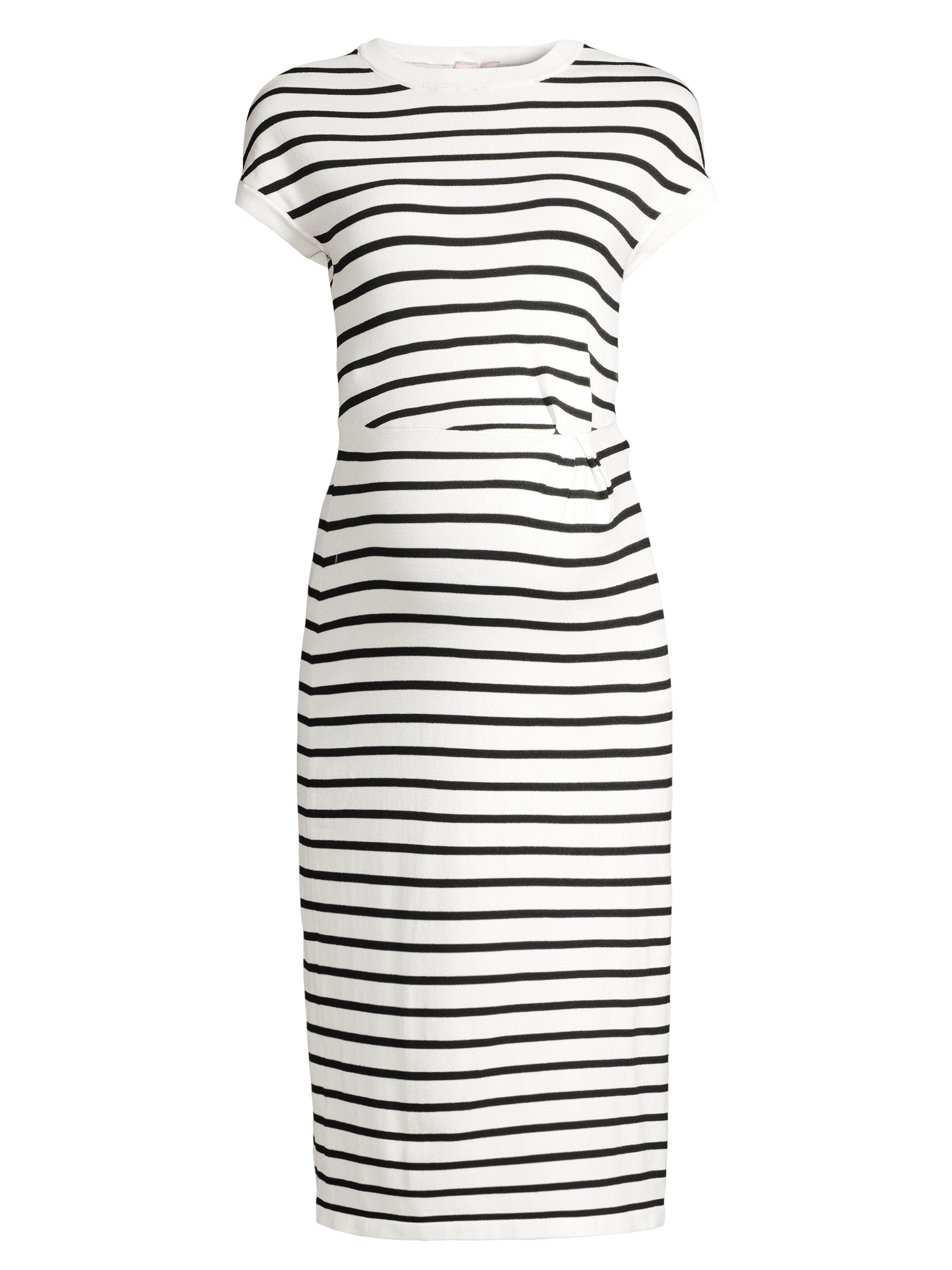 Nom Maternity Women's Lydia Striped Maternity Dress - Striped Black White