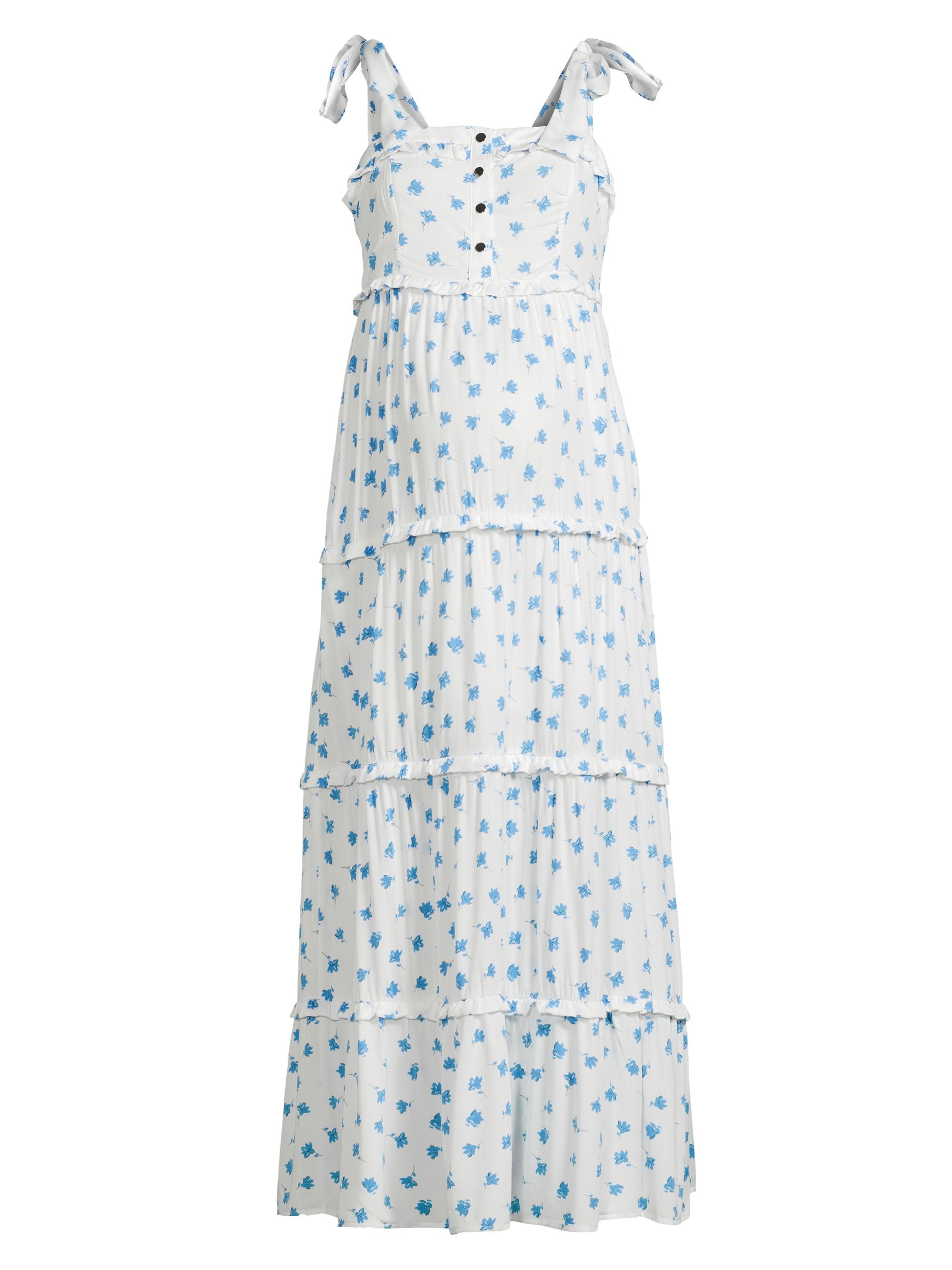 Nom Maternity Women's Mara Floral Tiered Maxi Dress - Blue Floral