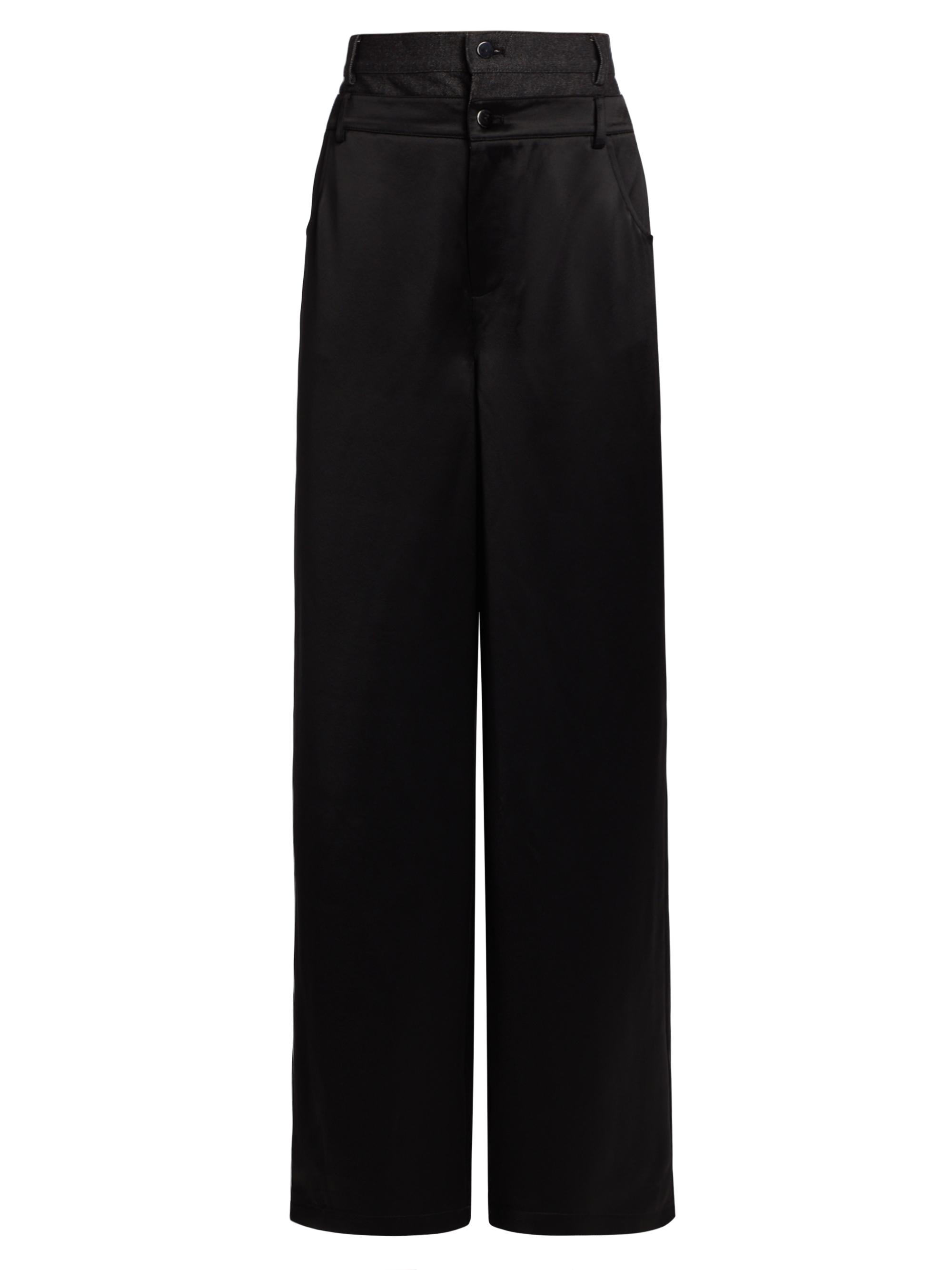 Nonchalant Label Women's Simon Double-Layer Wide-Leg Trousers - Black