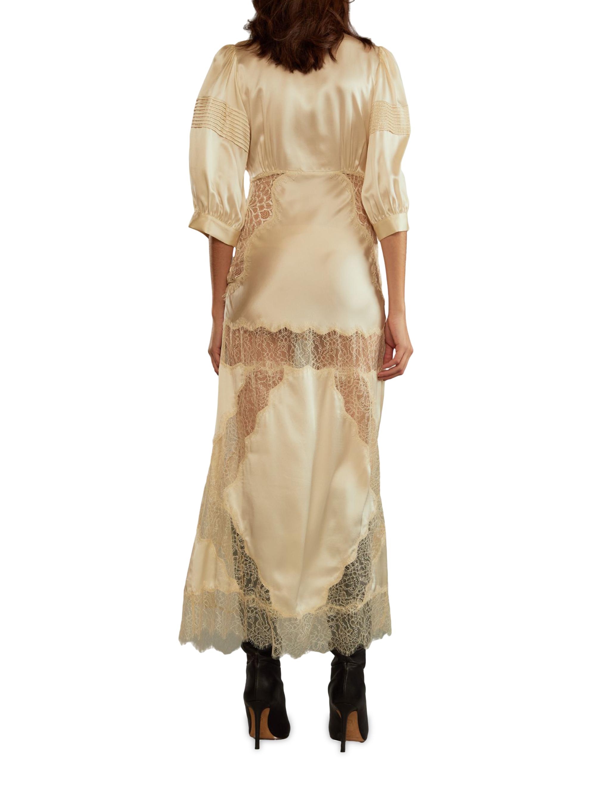 Cynthia Rowley Lace-Trimmed SIlk Charmeuse Maxi Dress | Saks Fifth Avenue