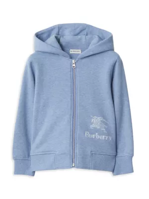 Burberry Kids logo-embroidered terry-cloth hoodie - Pink