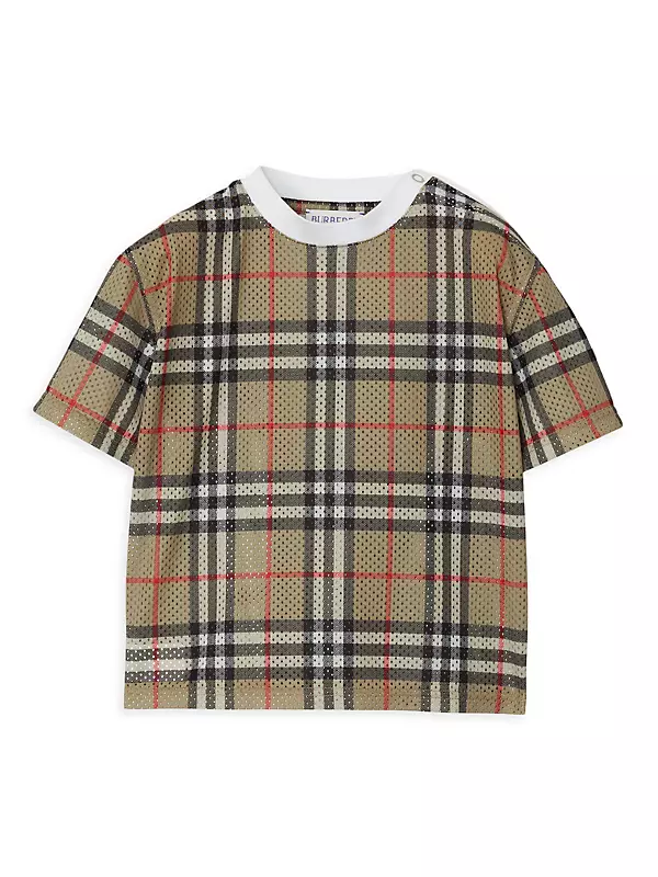 Shop Burberry Baby's & Little Kid's Check Mesh T-Shirt | Saks 
