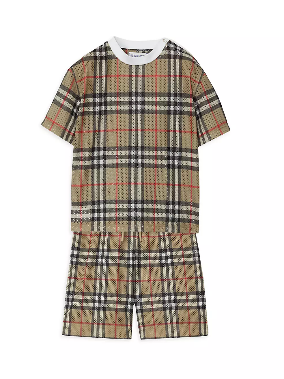 Shop Burberry Baby's & Little Kid's Check Mesh T-Shirt | Saks 