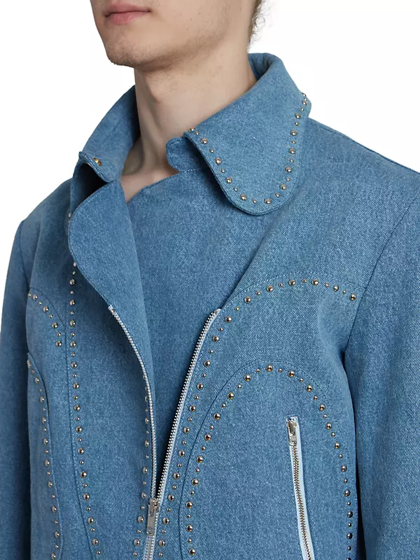 Shop Wales Bonner Studded Denim Jacket | Saks Fifth Avenue