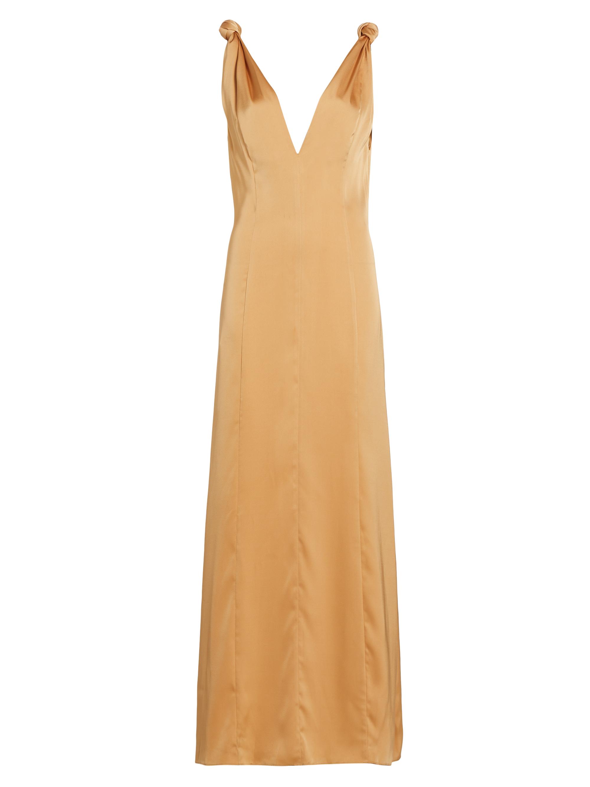 Derek Lam 10 Crosby Women's Naiomy Knotted Satin Maxi Dress - Fawn