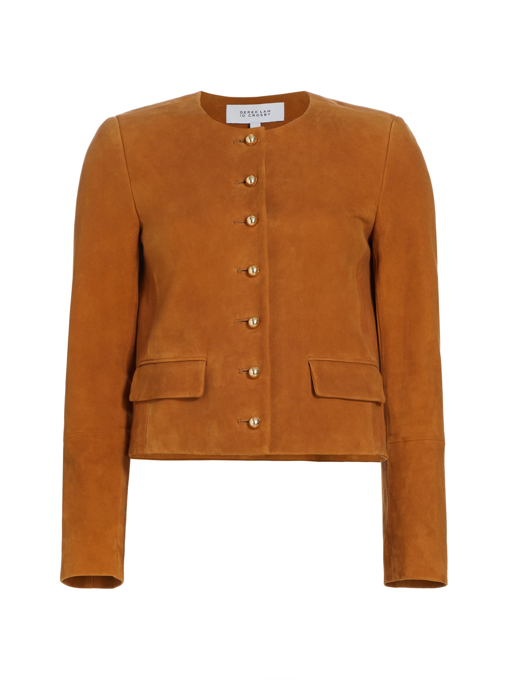 Derek Lam 10 Crosby Freddie Leather Collarless Jacket Saks Fifth