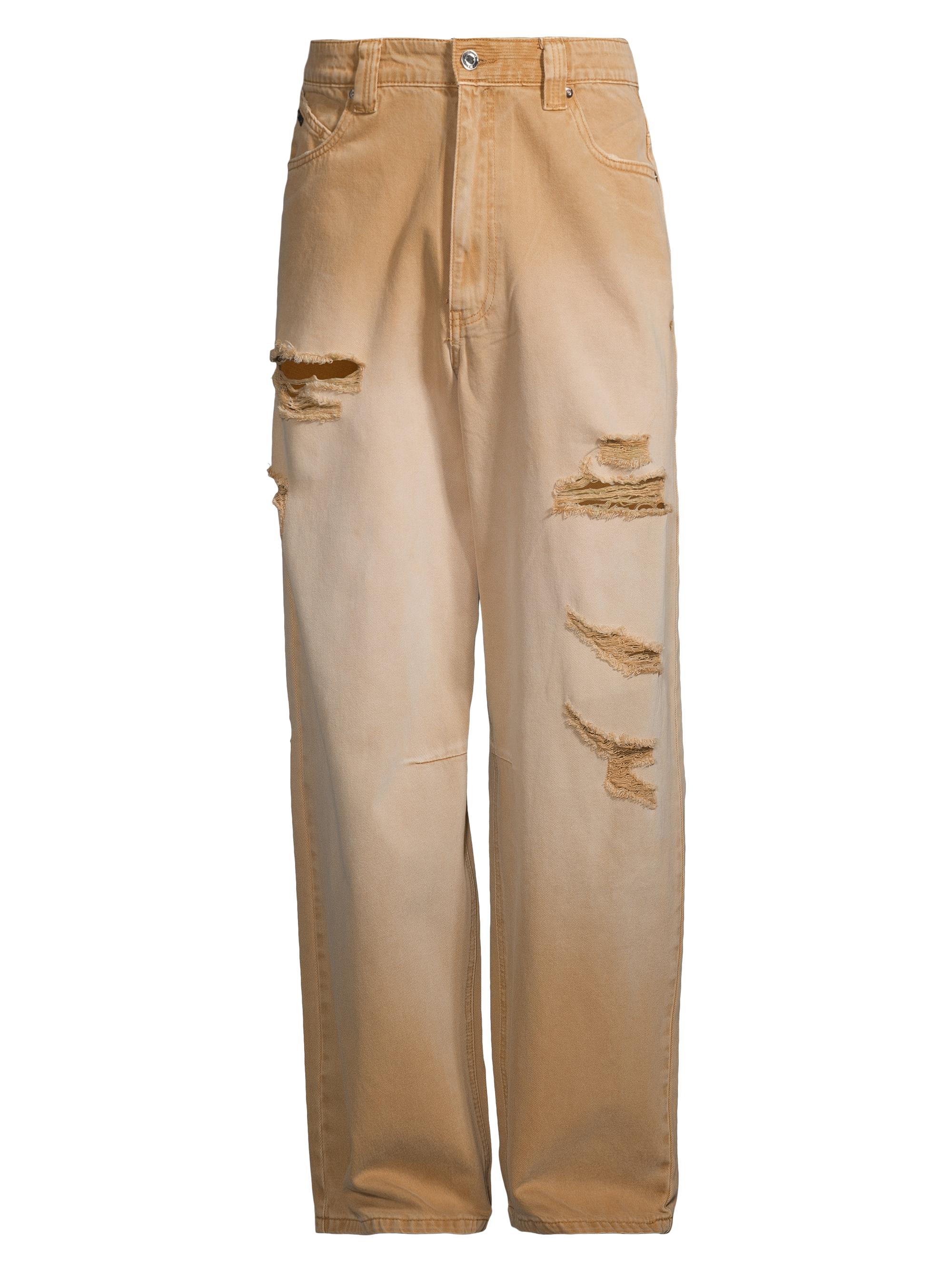 RTA Men's Distressed Wide-Leg Jeans - Distressed Savanna