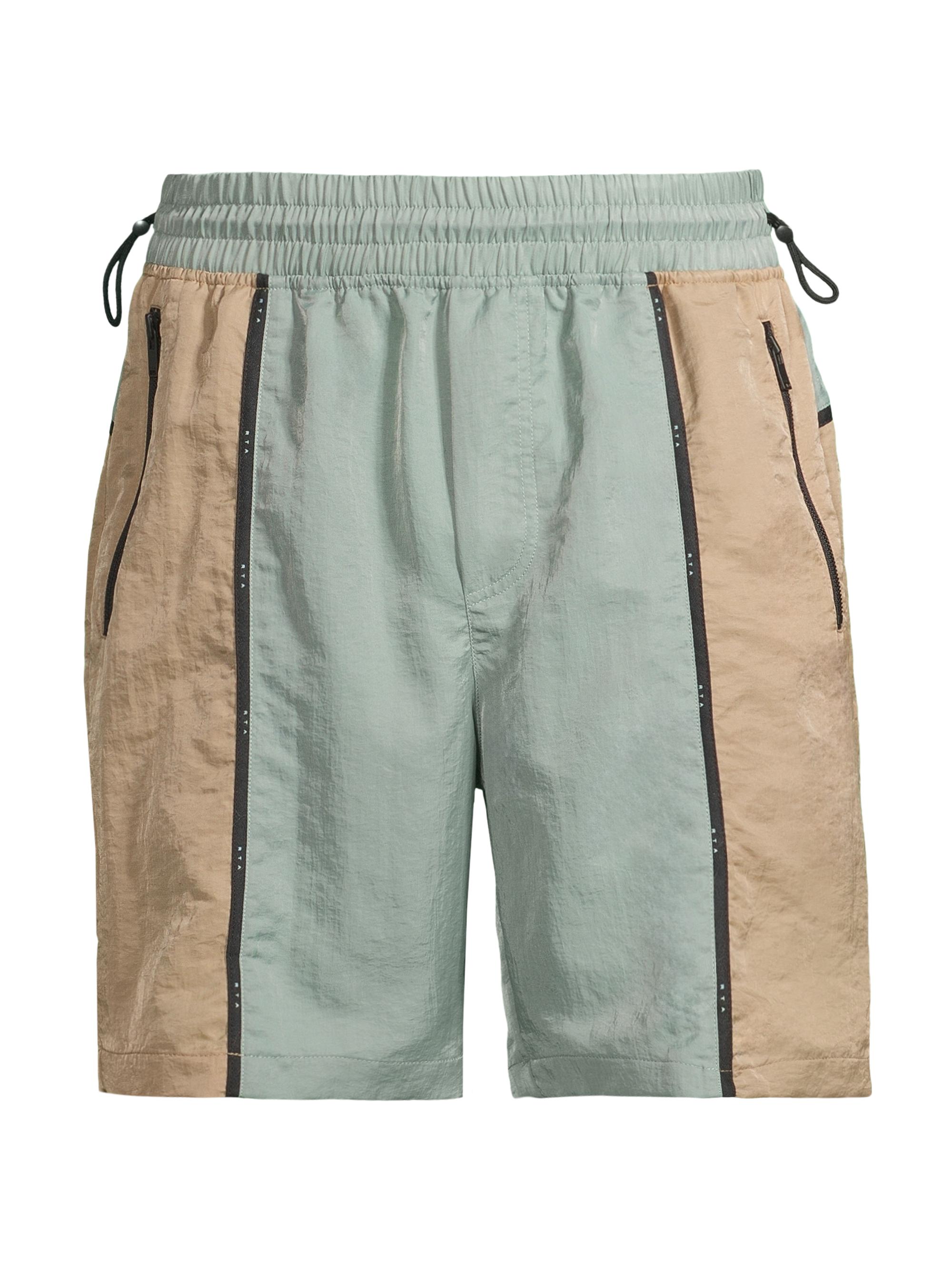 RTA Men's Drawcord Track Shorts - Sage Tan Combo
