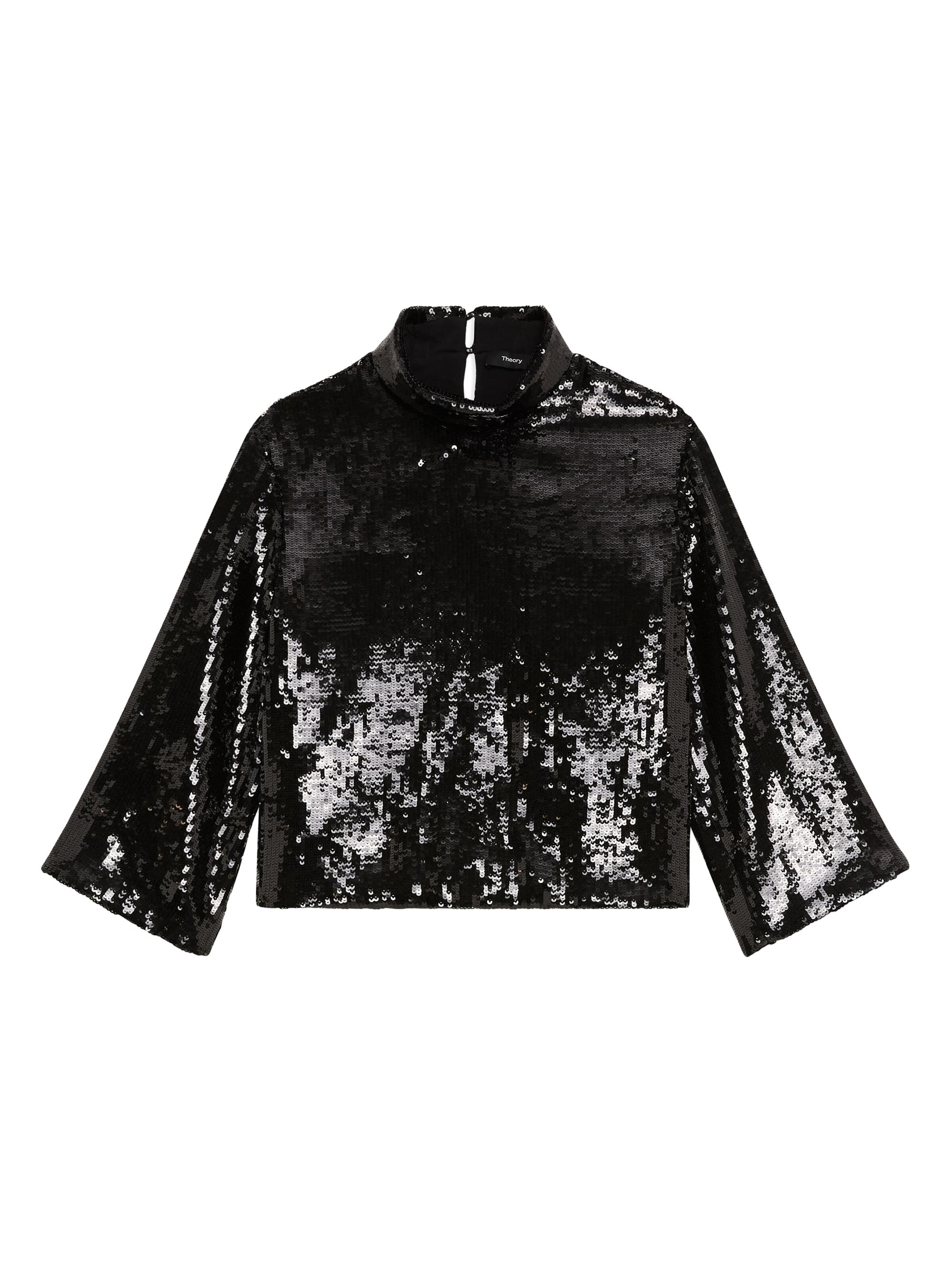 Theory Women's Boxy Sequined Top - Black