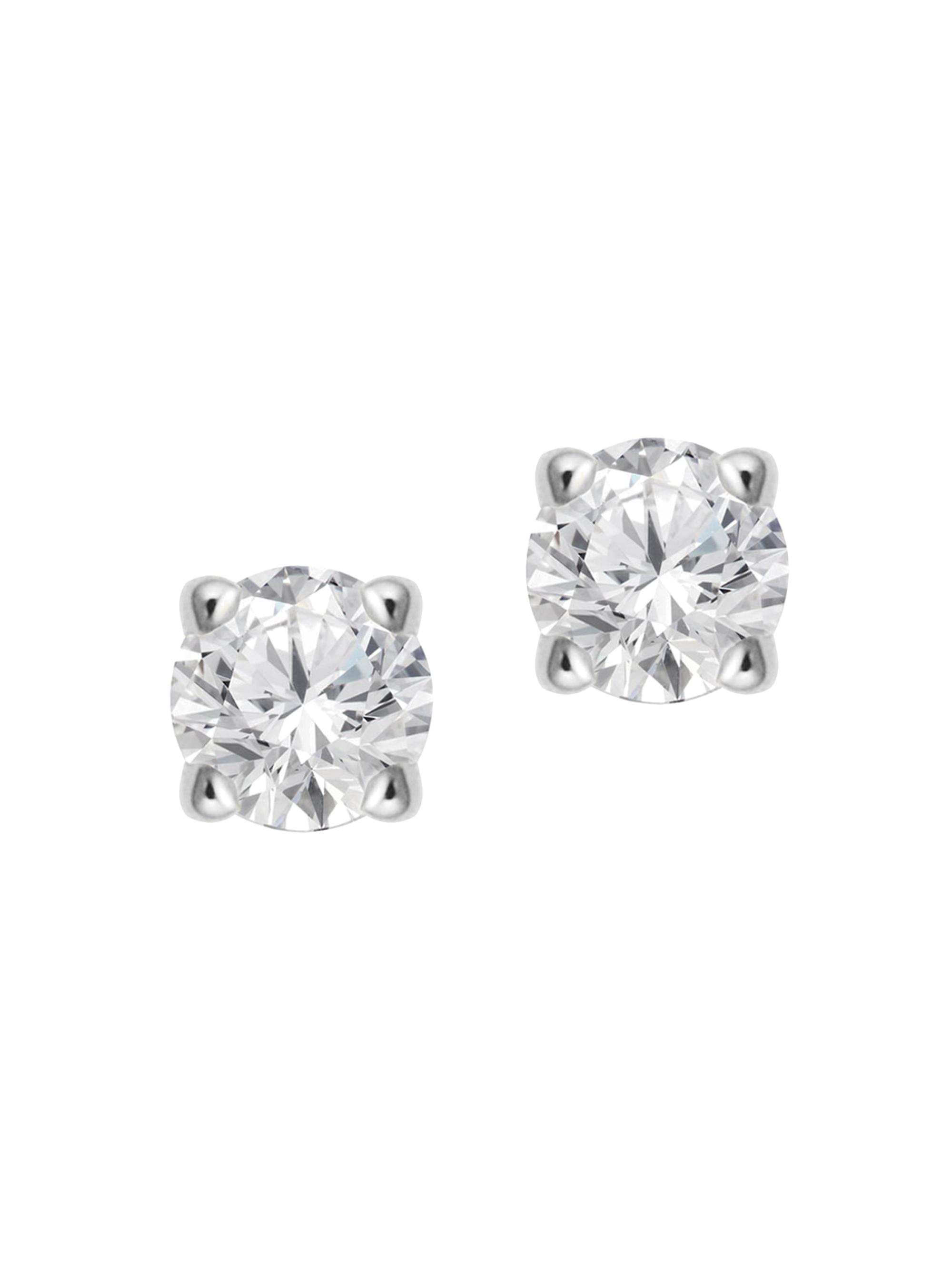 Oradina Women's 14K White Gold Shine Bright Diamond Mini Studs - White Gold