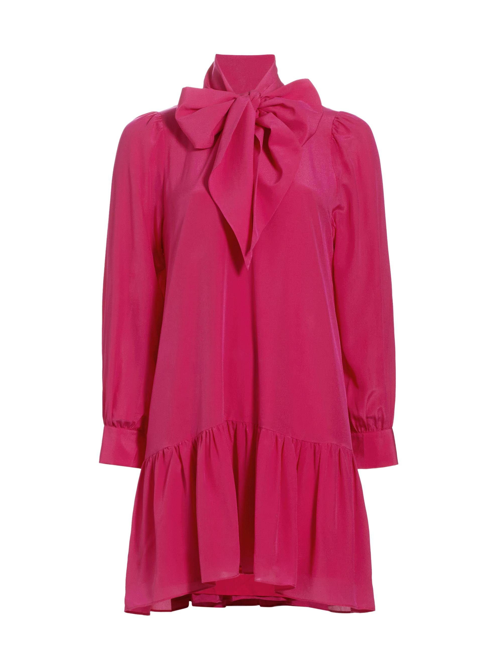 Marie Oliver Women's Kitty Silk Bow Drop-Waist Minidress - Rouge