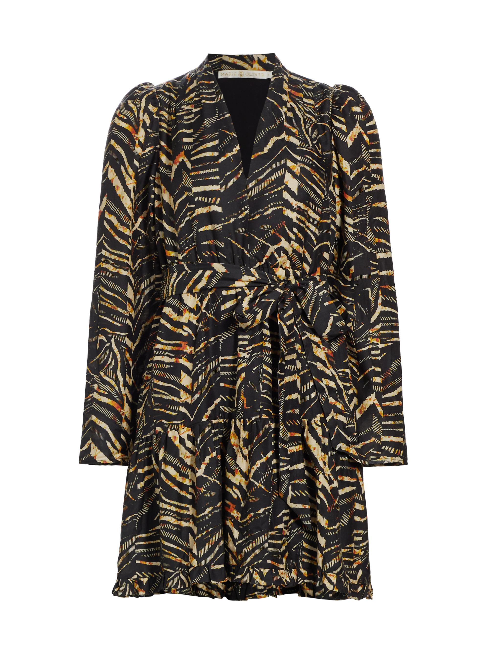 Marie Oliver Women's Velma Cotton-Silk Twill Wrap Minidress - Zebra