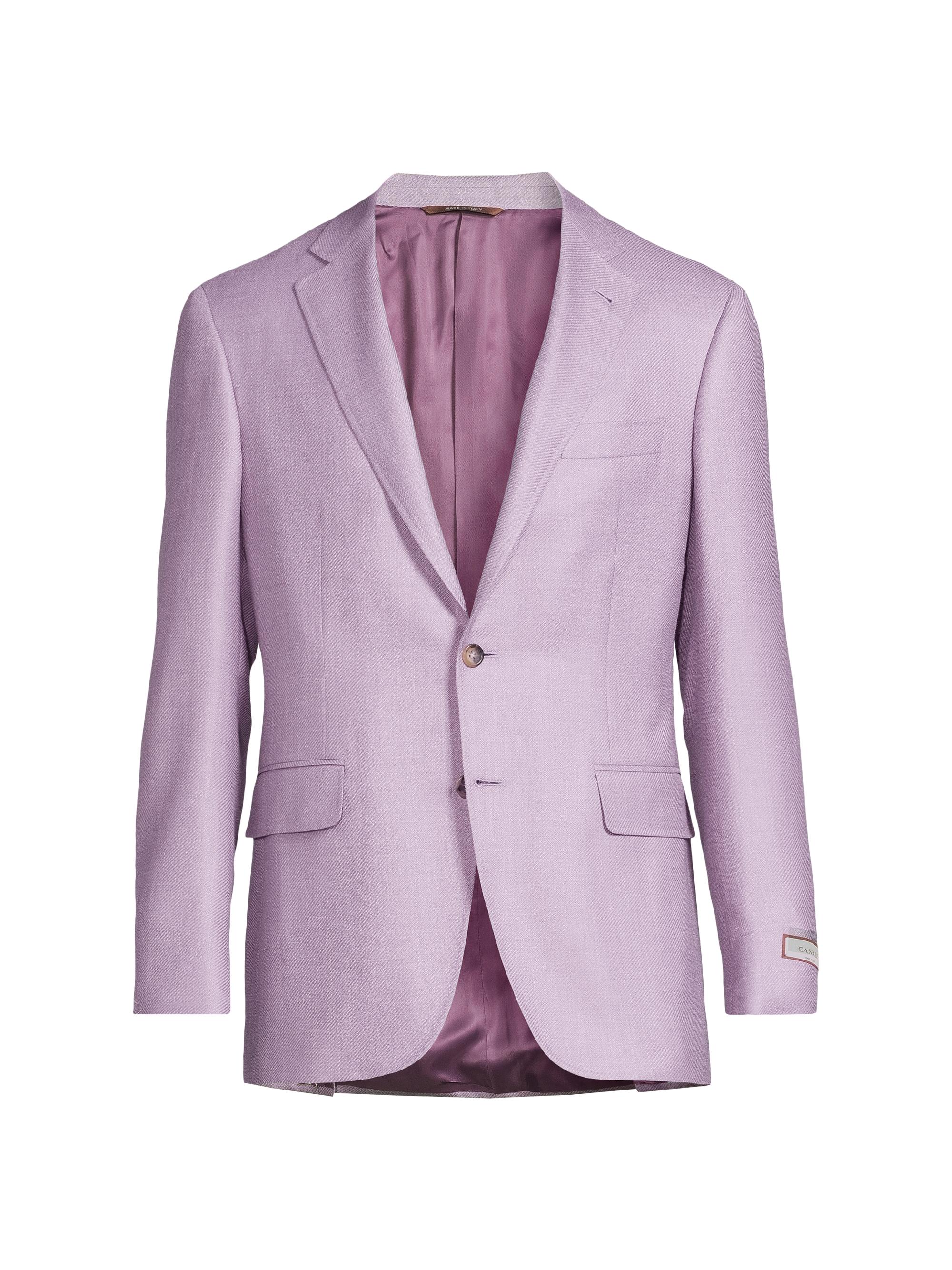 Canali Men's Kei Wool-Blend Two-Button Sport Coat - Light Purple