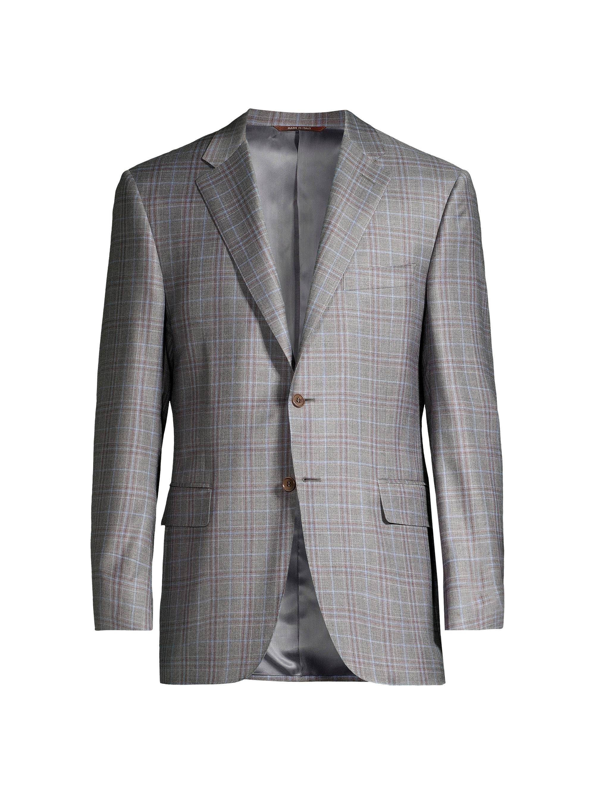 Canali Men's Siena Plaid Wool Sportcoat - Grey