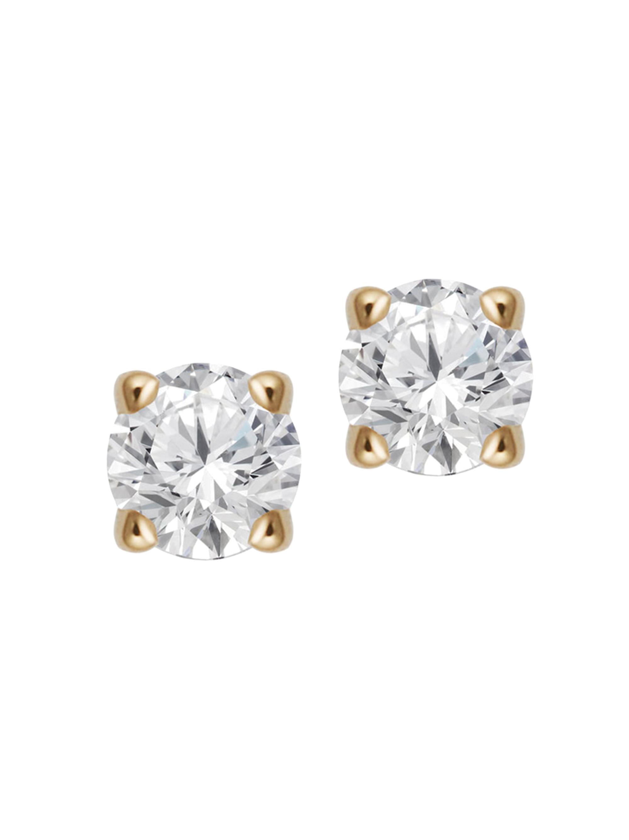 Oradina Women's 14K Yellow Gold Shine Bright Diamond Mini Studs - Yellow Gold