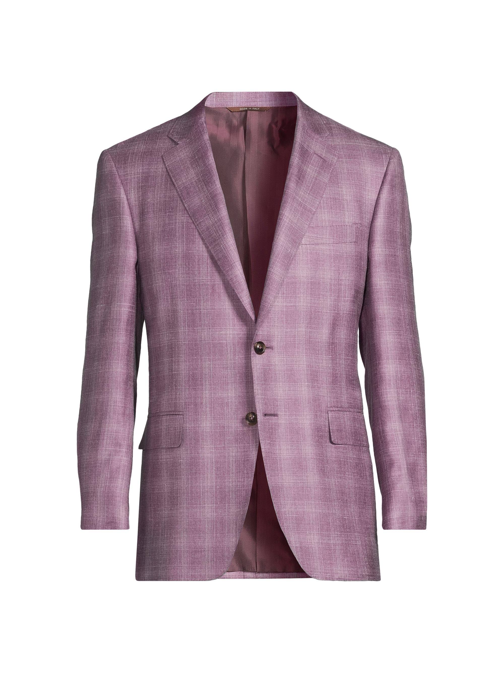 Canali Men's Siena Plaid Cashmere-Blend Two-Button Sport Coat - Purple