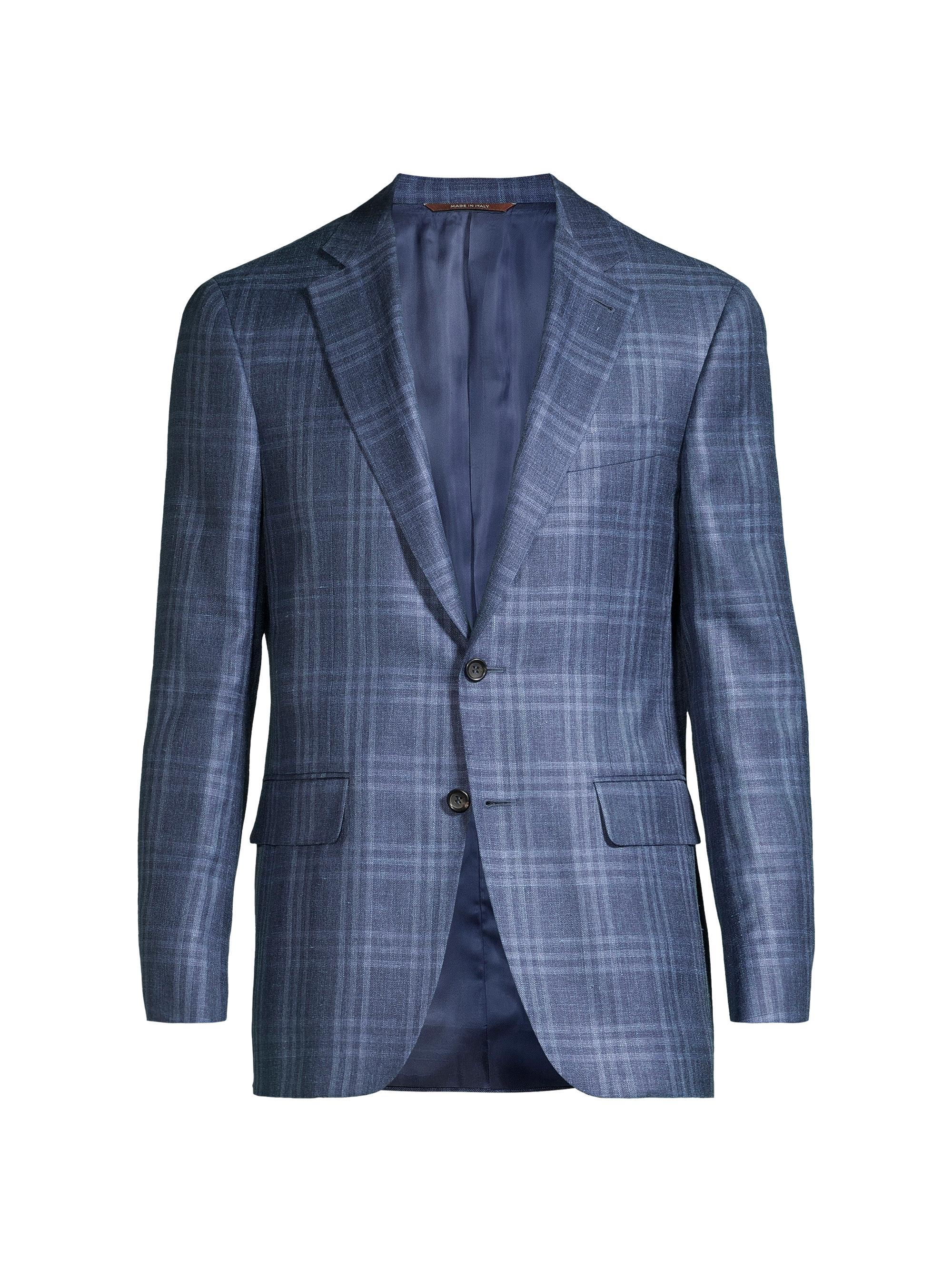 Canali Men's Kei Plaid Sportcoat - Dark Blue