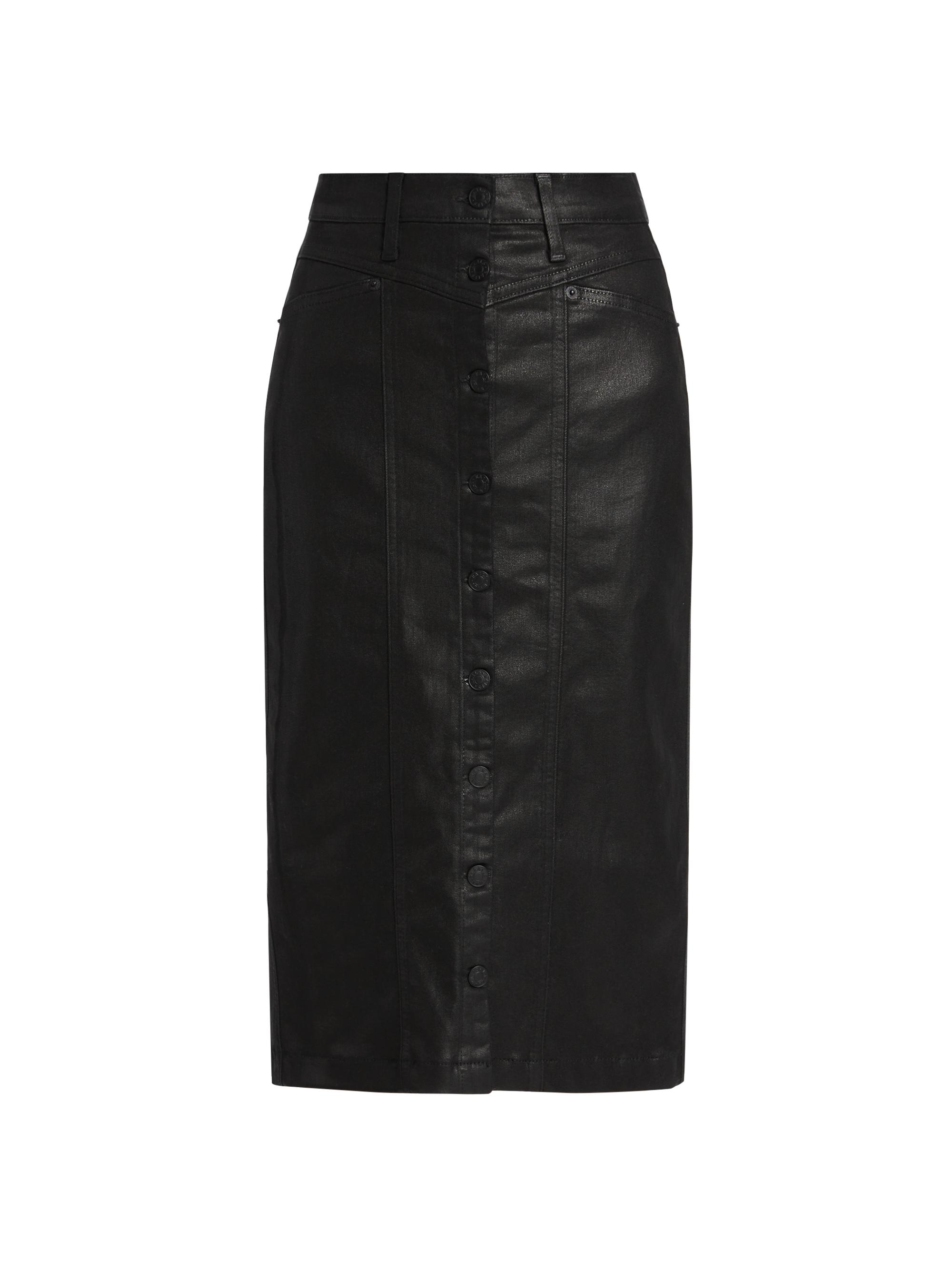 Rails Women's Broadway Coated Midi-Skirt - Coated Noir