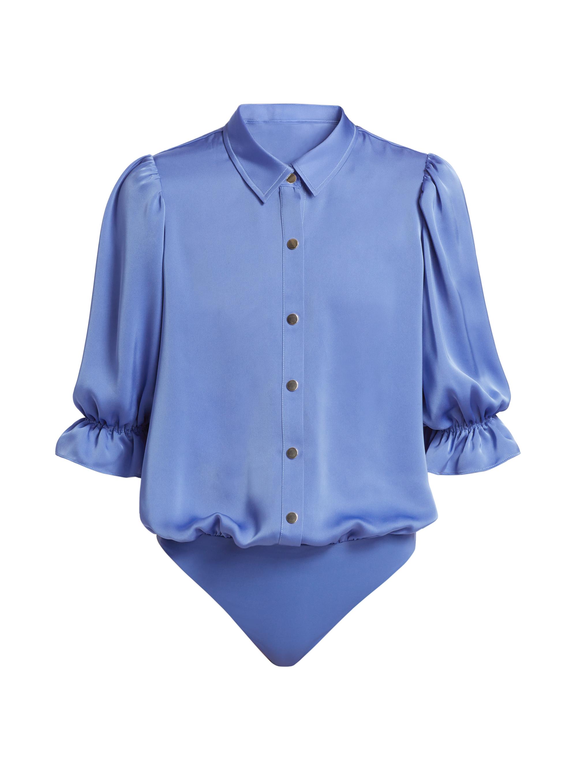 Ramy Brook Women's Dina Button-Front Bodysuit - Cornflower Blue