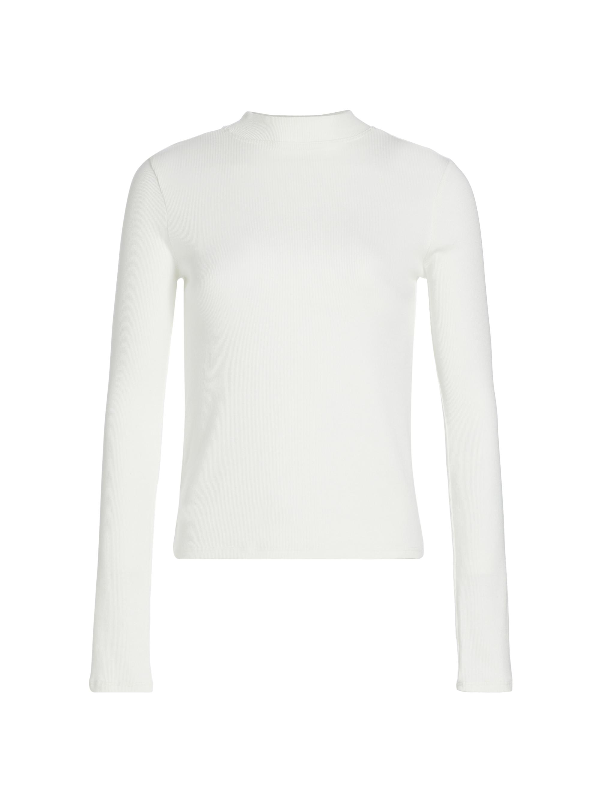 Askk NY Women's Ribbed Mock Turtleneck Top -