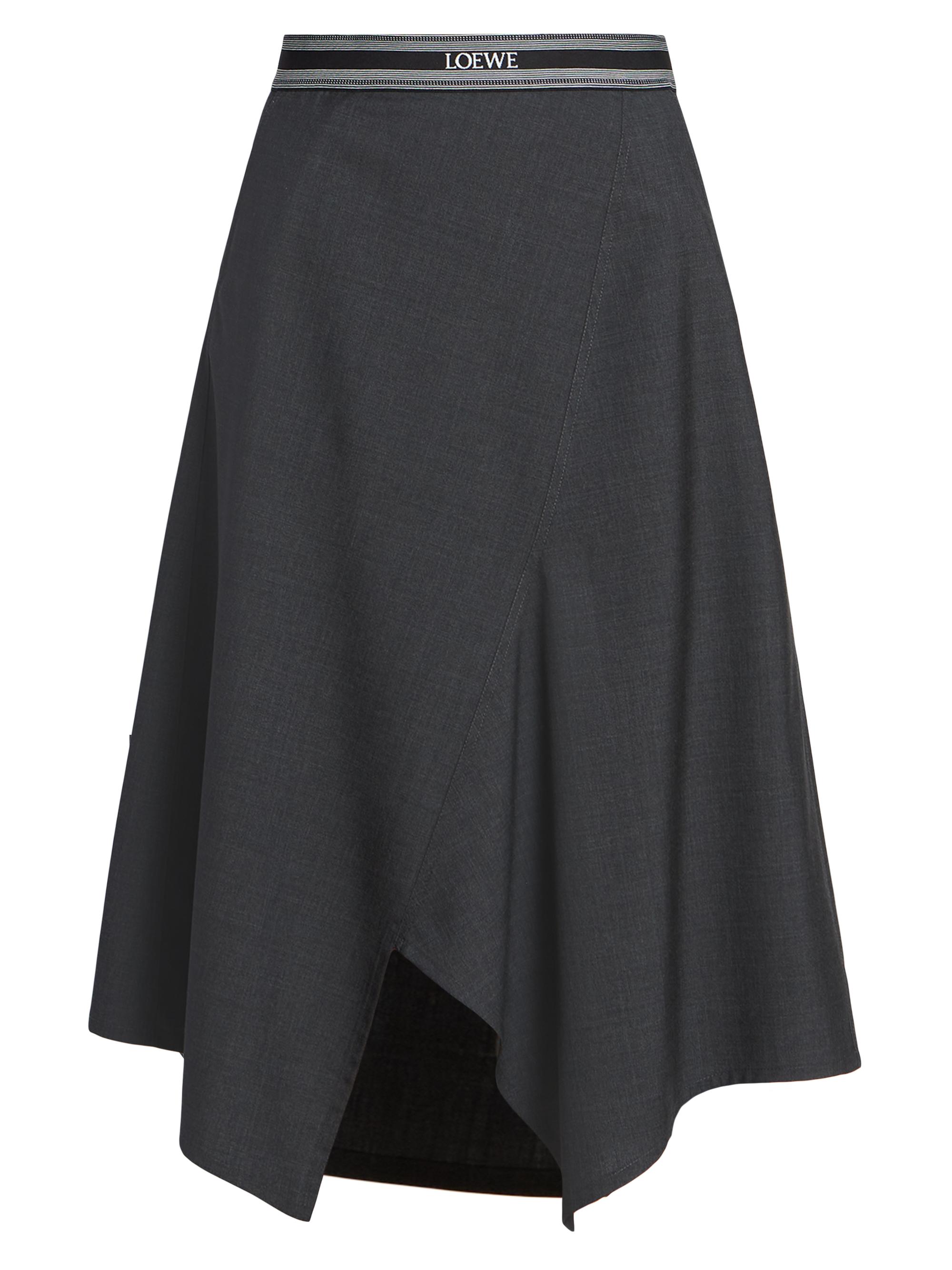LOEWE Asymmetric Wool-Blend Midi-Skirt | Saks Fifth Avenue