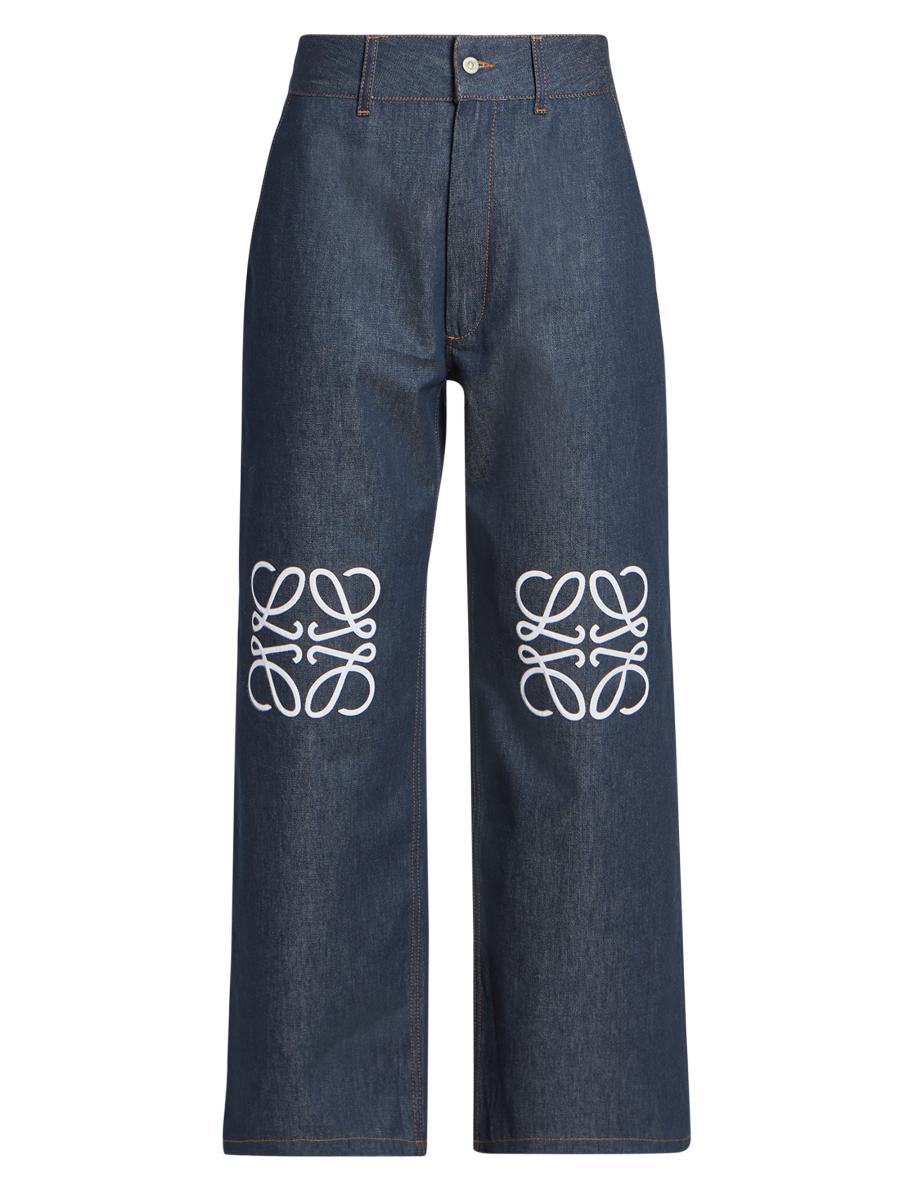 Anagram baggy jeans in denim Black - LOEWE