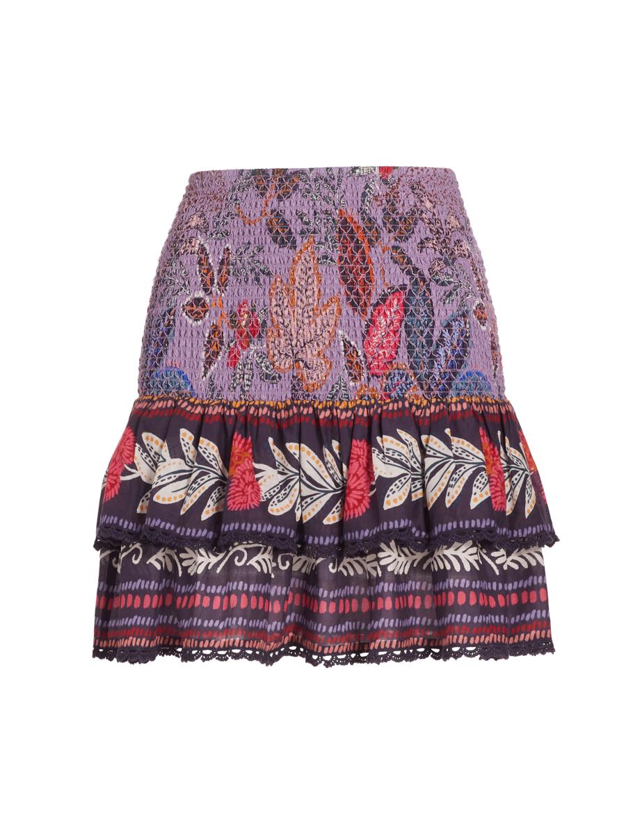 スカート FARM RIO New Guilhermina cotton miniskirt Farm Rio Wild Night Ruffled Miniskirt | Saks Fifth Avenue