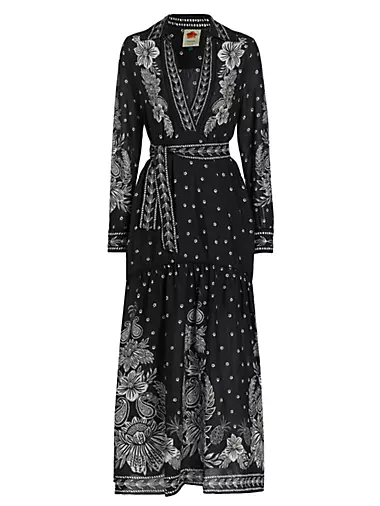 Andrea Frill Sleeve Maxi Dress - Black, Holiday Tropic