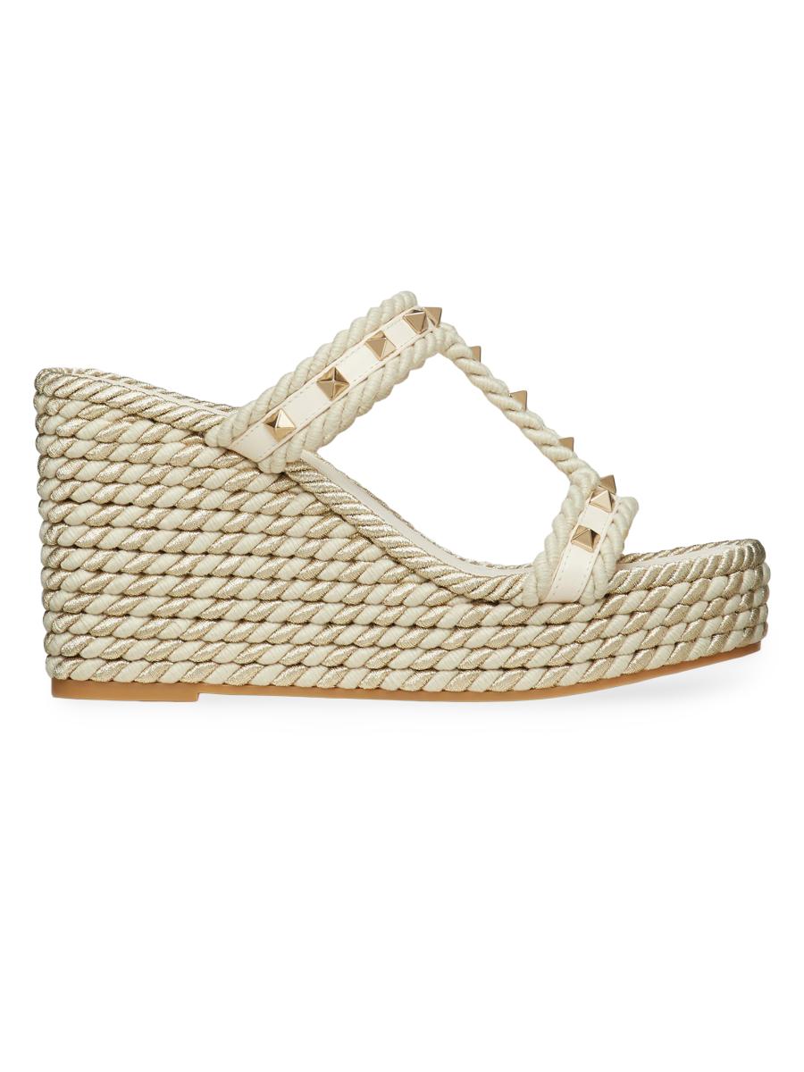 Valentino Garavani W2S0LL7DHS9TJ 関税送料込 Valentino Garavani Rockstud Wedges In Calfskin | Saks Fifth